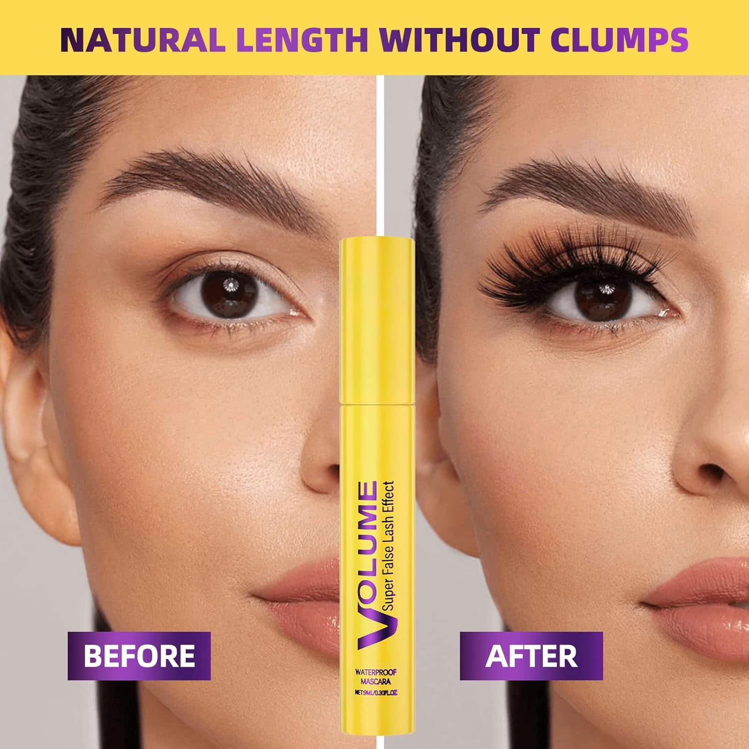2pcs Bubble Mascara,Volume and Length,Washable Mascara Waterproof,Smudge-Proof & Clump-Proof Formula for Volumizing and Lengthening Natural Lashes, All-Day Wear