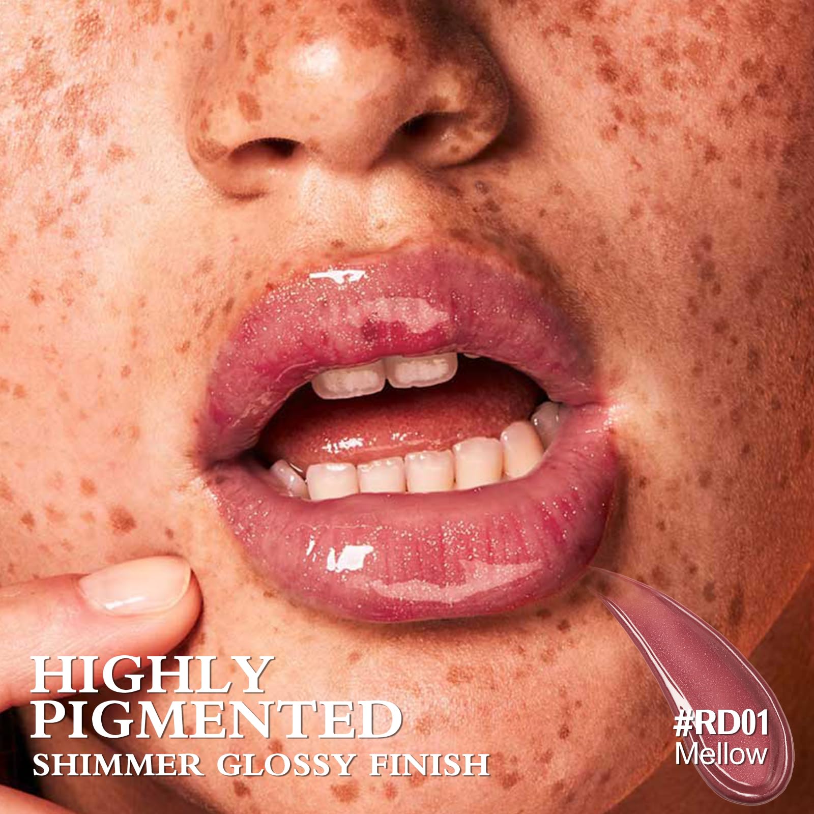 FOCALLURE Sparkling Gem Lip Plump, Hydrating & Volumizing Lip Plumper Gloss Balm, High-Shine Lip Plumping Pen, Plumps & Moisturizes, Vegan & Cruelty-Free, MELLOW