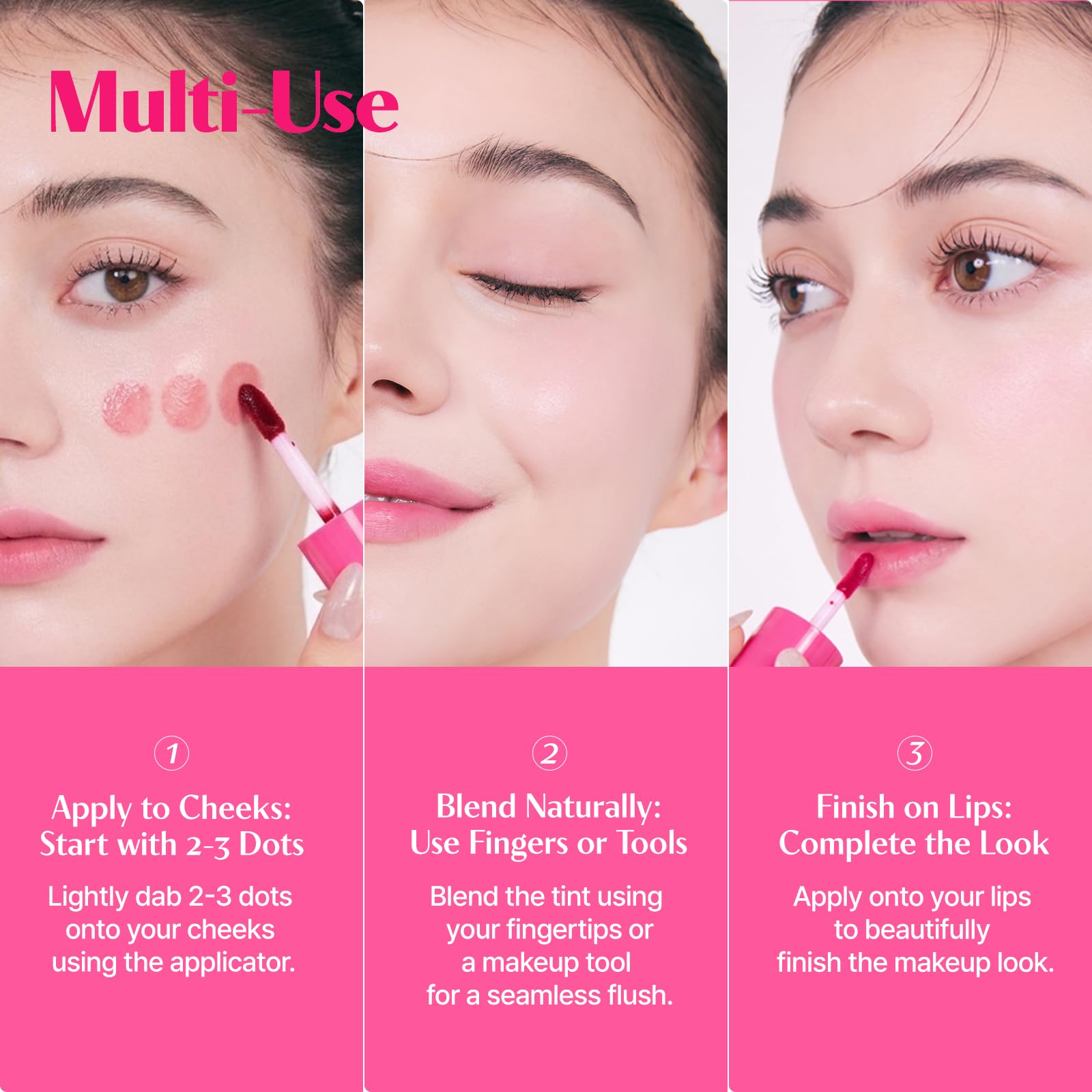 ETUDE Dear Darling Water Tint, Cherry Ade, Lip and Cheek Stain, Watercolor Blush Tint for Sun-Kissed Flush, Smudge Proof Korean Lip Tint, Lightweight K-Beauty Makeup, 9g