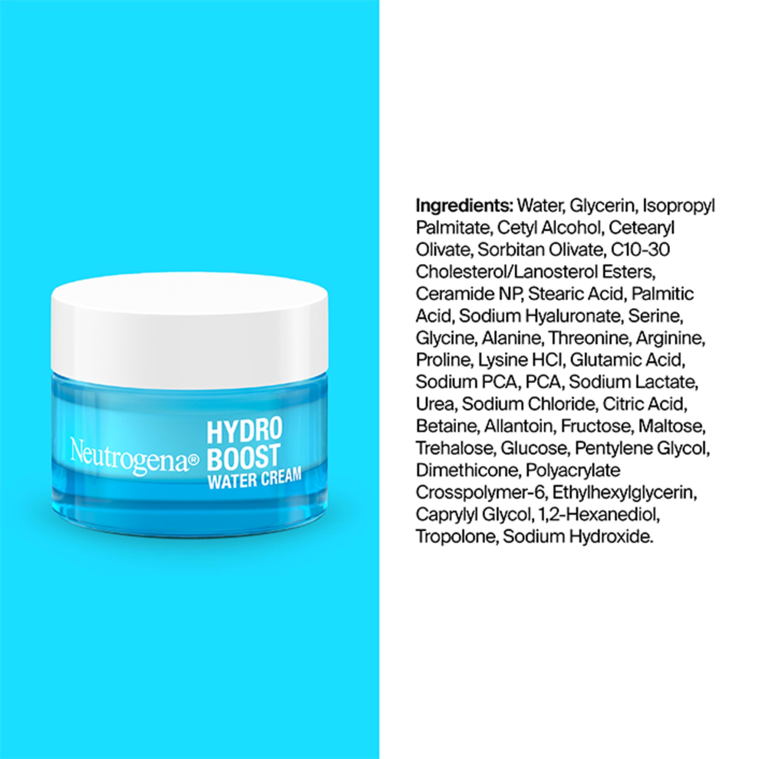 Neutrogena Hydro Boost Hydrating Water Cream Face Moisturizer for Sensitive Skin plus Hydrating Gel Cleanser Alcohol and Fragrance Free Hyaluronic Acid Daily Hydration Routine, 7.8 fl oz