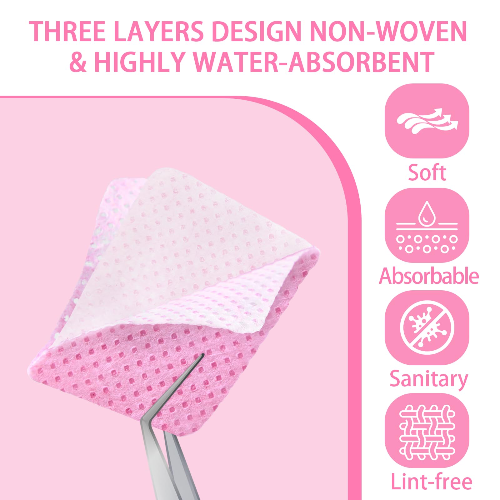 400pcs Lint Free Nail Wipes with Dispenser Pink Gel Nail Polish Remover Wipes with Nail Polish Remover Pump SHEERBLISS Lash Extensions Glue Cleaning Wipes with Lockable Acetone Pump Dispenser 220ml