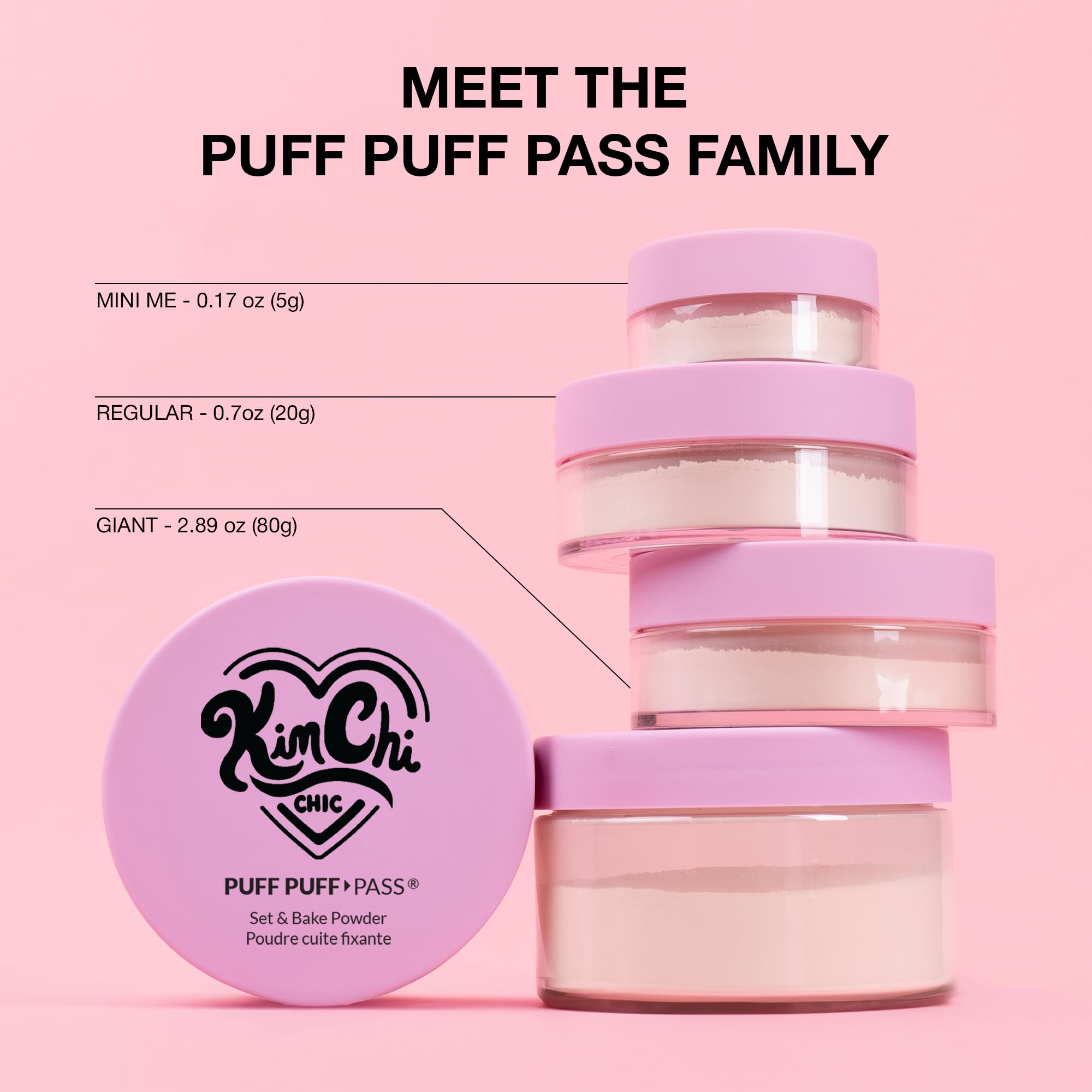 KimChiChic Beauty Puff Puff Pass Loose Setting Powder Makeup, Set & Bake Face Powder with Rice & Vitamin E, Matte Airbrush Finish, Oil Control with Velour Pad, Cruelty-Free, Translucent 0.70 oz (20 g)