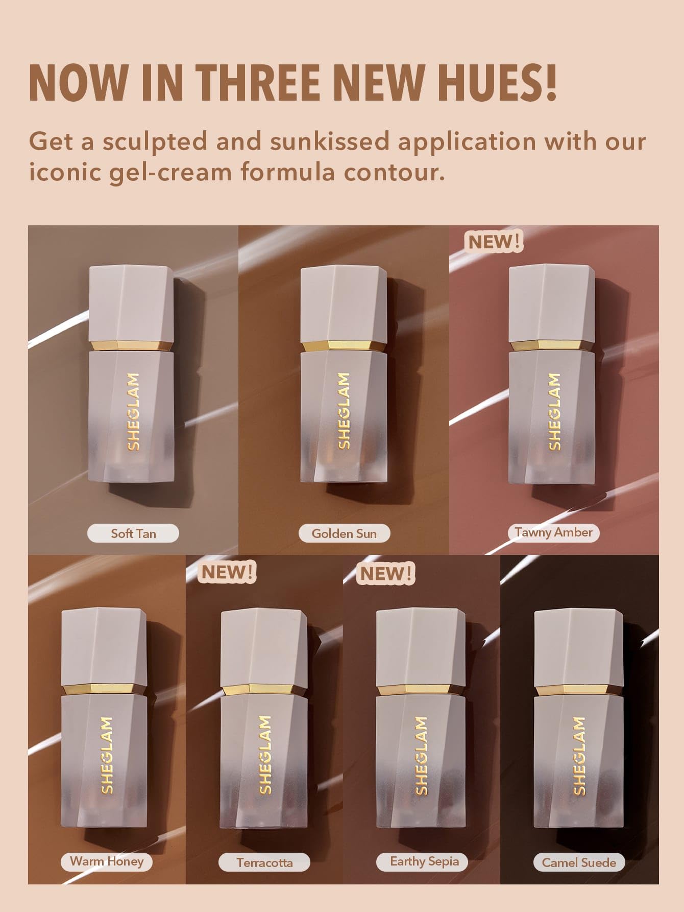 SHEGLAM Sun Sculpt Cool Toned Liquid Contour Stick Long Lasting Cream Bronzer Makeup - 01 Soft Tan