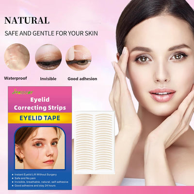 1440Pcs 2.5MM Complexion Double Eyelid Tape Natural Eye Stickers Portable Eyelid Correction Strips Self-Adhesive Breathable Double Eyelid Lift Strip for Droopy Hooded Mono-eyelids