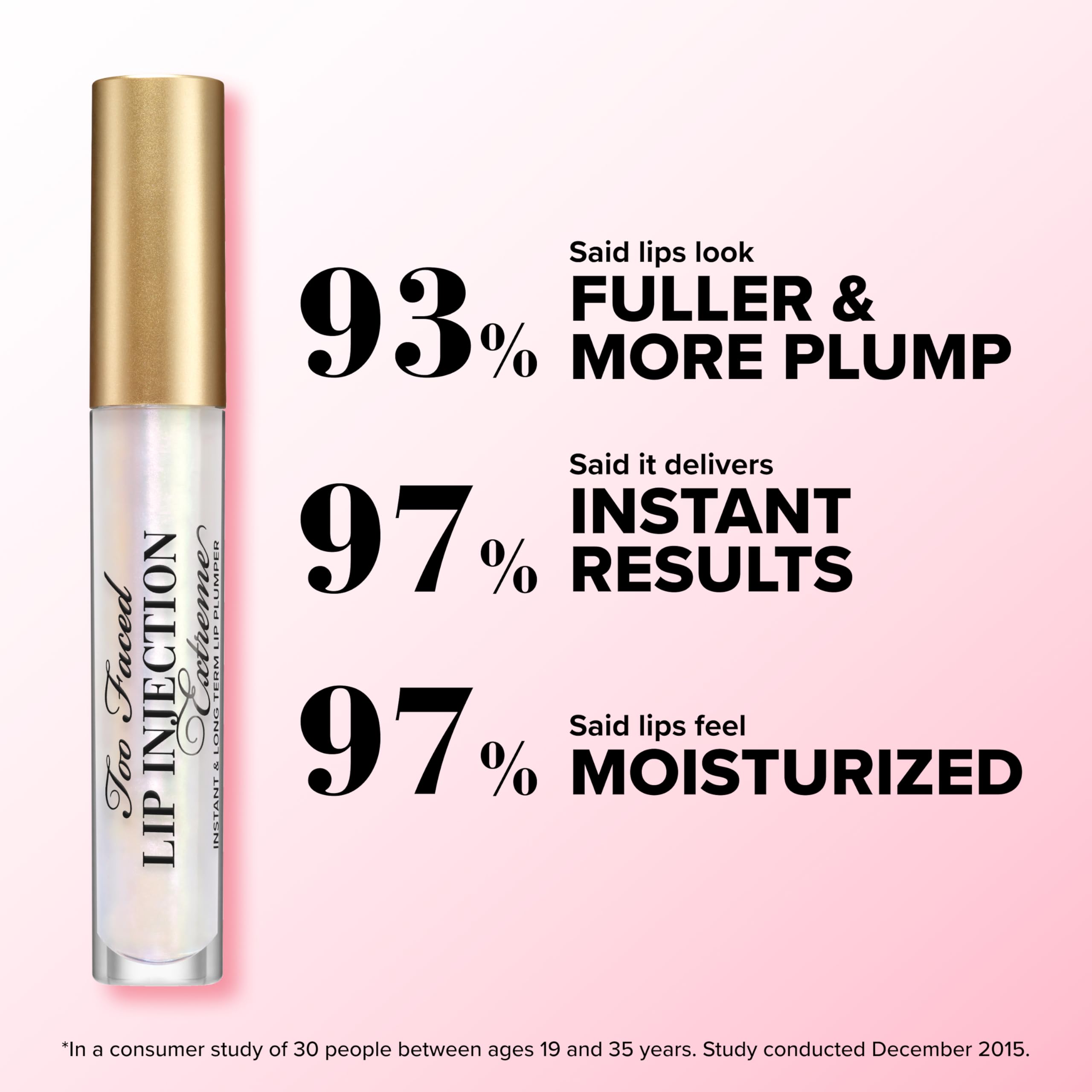 Too Faced Lip Injection Extreme Lip Plumper Gloss | Hydrating, Glossy, & Helps Volume Appear Fuller Over Time, Travel Size, 0.10 Fl Oz, Original