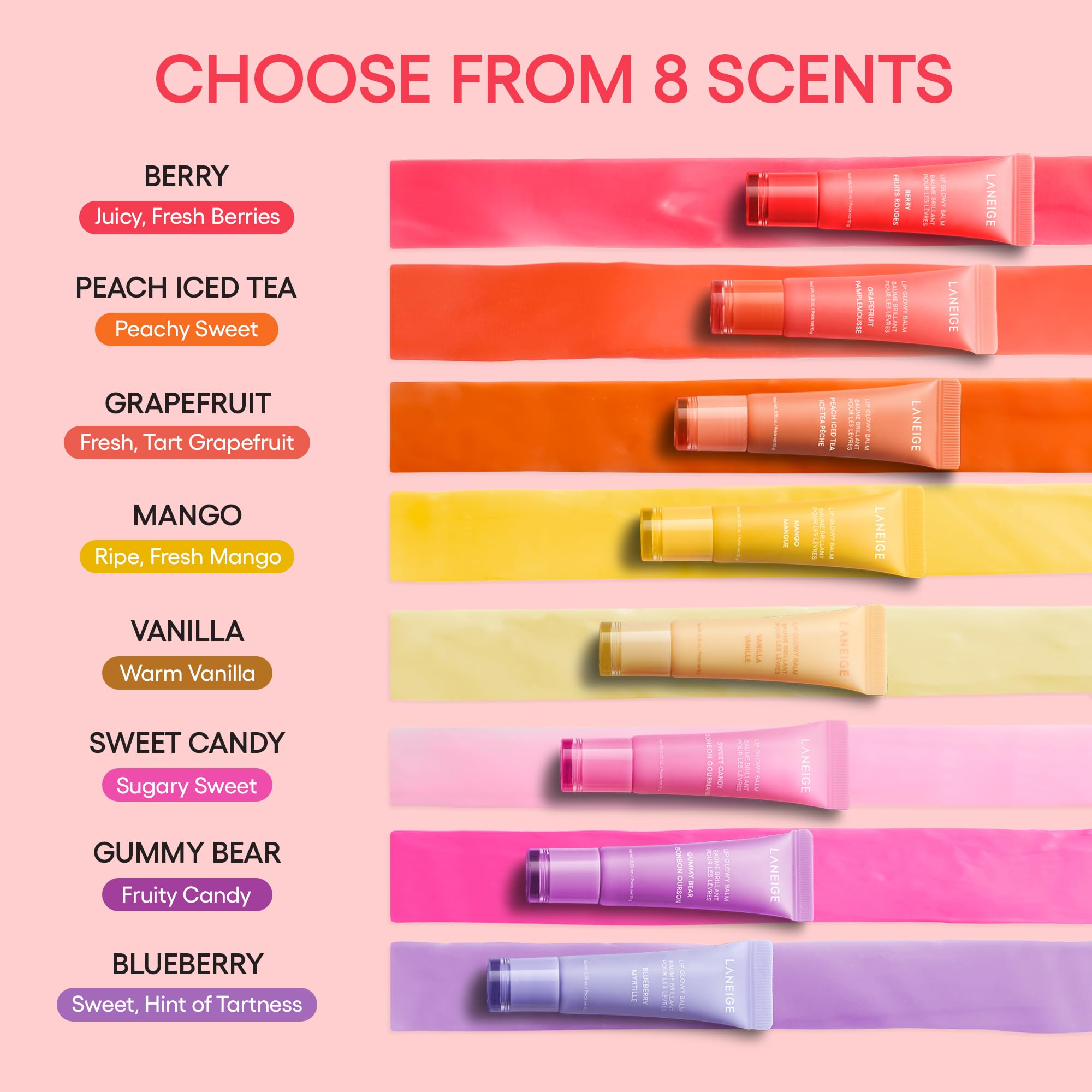 LANEIGE Lip Glowy Balm, Berry: Sheer Tinted Lip Moisturizer with Shea Butter, for Hydrating Shine & Soft Lips
