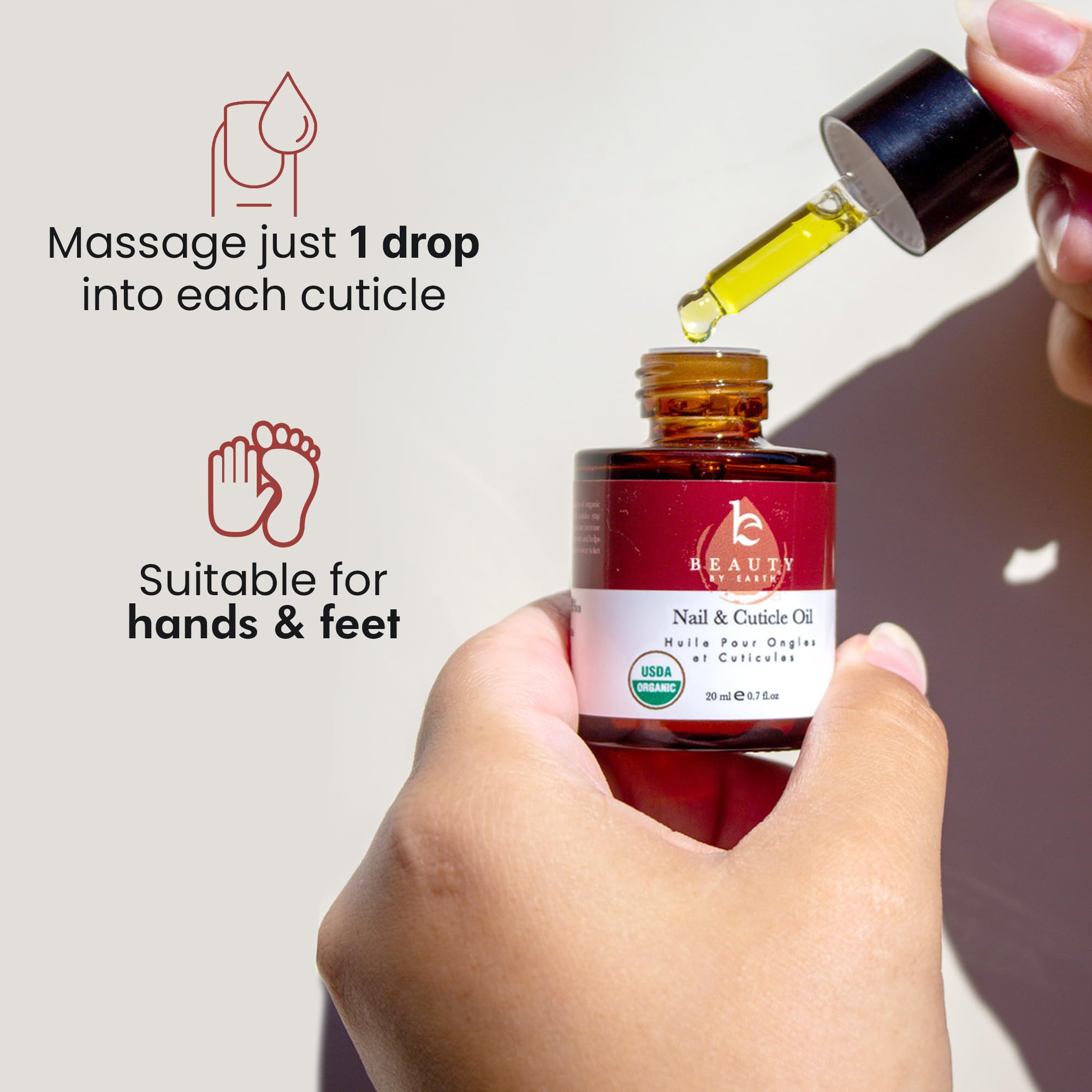 Organic Nail and Cuticle Oil - USA Made Nail Oil for Growth & Strength with Jojoba and Vitamin E, Repair for Damaged Nails & Cuticle Softener made with Natural Ingredients, Nails Care Products