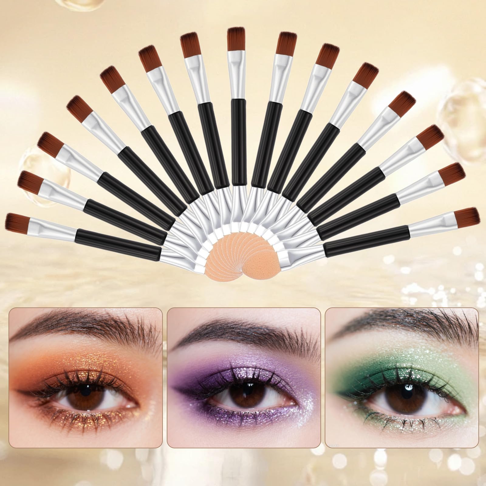 30Pcs Eyeshadow Applicator, Eye Makeup Brushes Disposable Dual Sides Eyeshadow Brush 2 in 1 Eyeshadows Applicators Sponge Eye Shadow Applicator Sticks for Women Make Up (2.95 inch)
