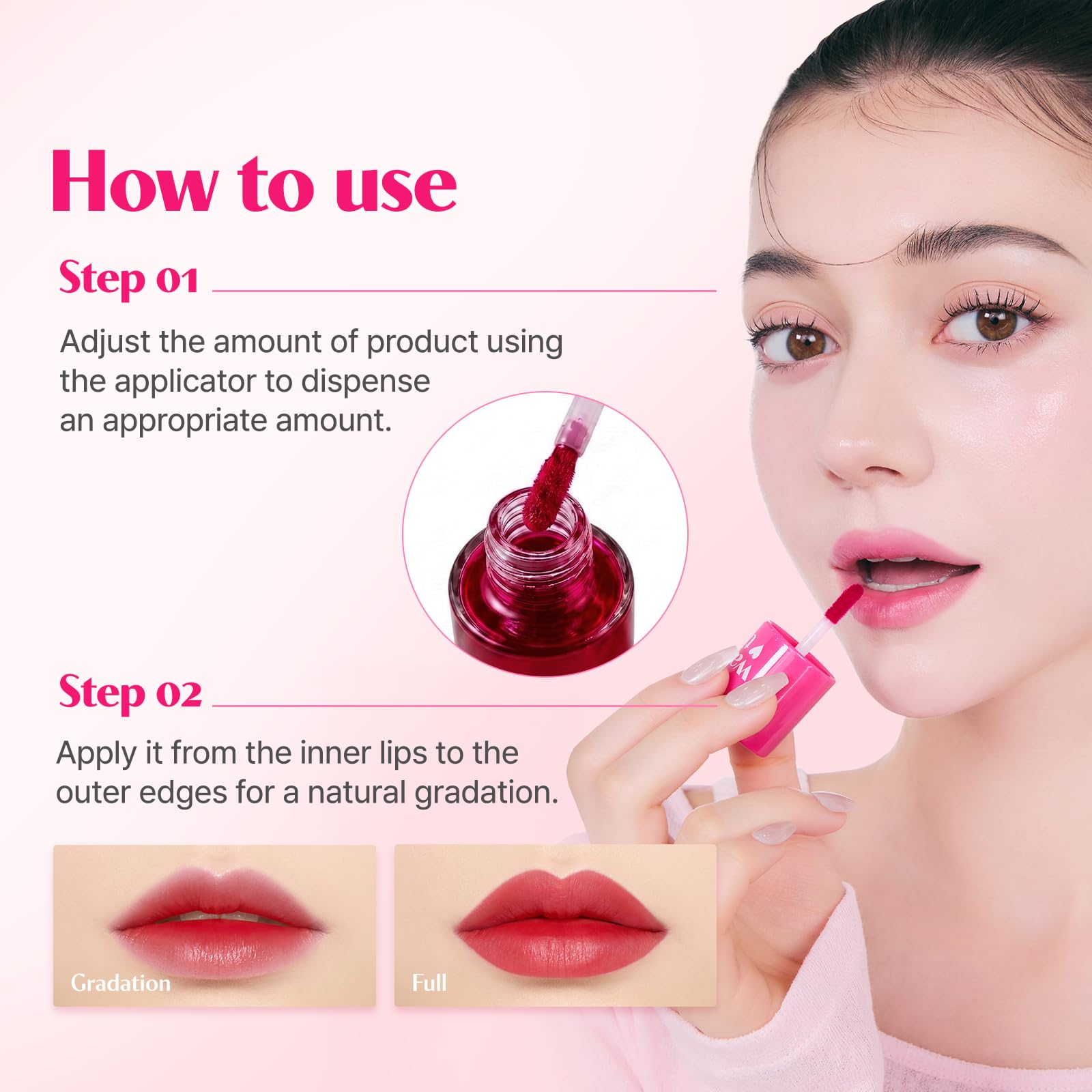 ETUDE Dear Darling Water Tint, Cherry Ade, Lip and Cheek Stain, Watercolor Blush Tint for Sun-Kissed Flush, Smudge Proof Korean Lip Tint, Lightweight K-Beauty Makeup, 9g