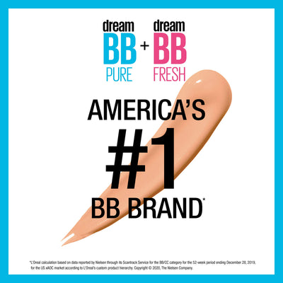 Maybelline Dream Pure Skin Clearing BB Cream, 8-in-1 Skin Perfecting Beauty Balm With 2% Salicylic Acid, Sheer Tint Coverage, Oil-Free, Light, 1 Count