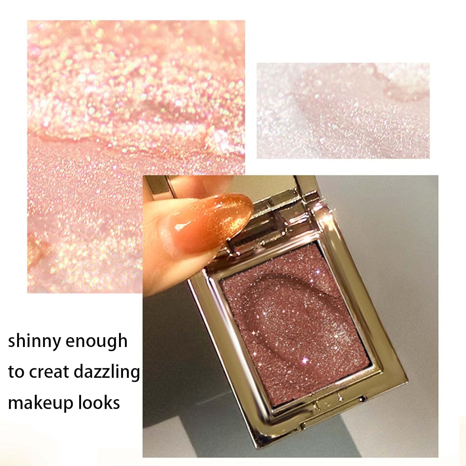 K'APEINE Purple Glitter Eyeshadow, Single Shimmer Eyeshaow Highlighter Sparkling Metallic Makeup Palette High Pigment Eye Shade Blendable Waterproof for Everyday Special Occasions (0.141 oz)-08#