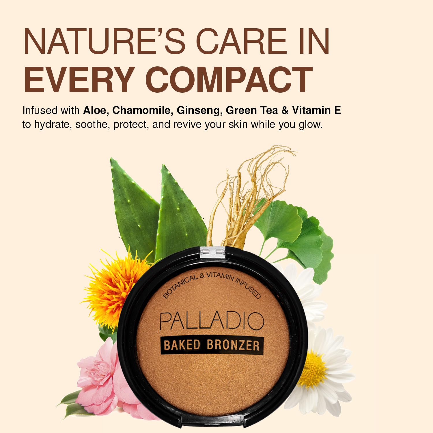 Palladio Baked Bronzer, Highly Pigmented and Easy to Blend, Shimmery Bronzed Glow, Use Dry or Wet, Lasts all day long, Provides Rich Tanning Color Finish, Powder Compact, Illuminating Tan