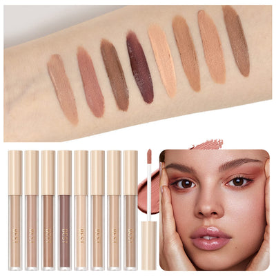 MAEPEOR Matte Liquid Eyeshadow 8 Colors Neutral Naked Smooth Creamy Eyeshadow Lightweight High-pigmented and Waterproof Long Lasting Liquid Eye Shadow (Matte Naked, 8Colors Set 4)
