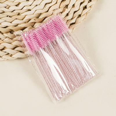 50pcs Makeup Spiral Brush - Dual-Purpose Eyelash Comb for Mascara & Eyebrow, Beauty Tools
