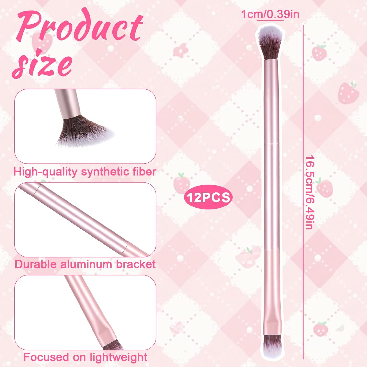 12 Pcs 2 in 1 Eye Makeup Brushes, Sponge Blending Concealer, Eyeshadow Smudge Brush, Eyeshadow Double Ended Concealer Brush, Small Soft Firm Pointed for Blending Eye Shadow