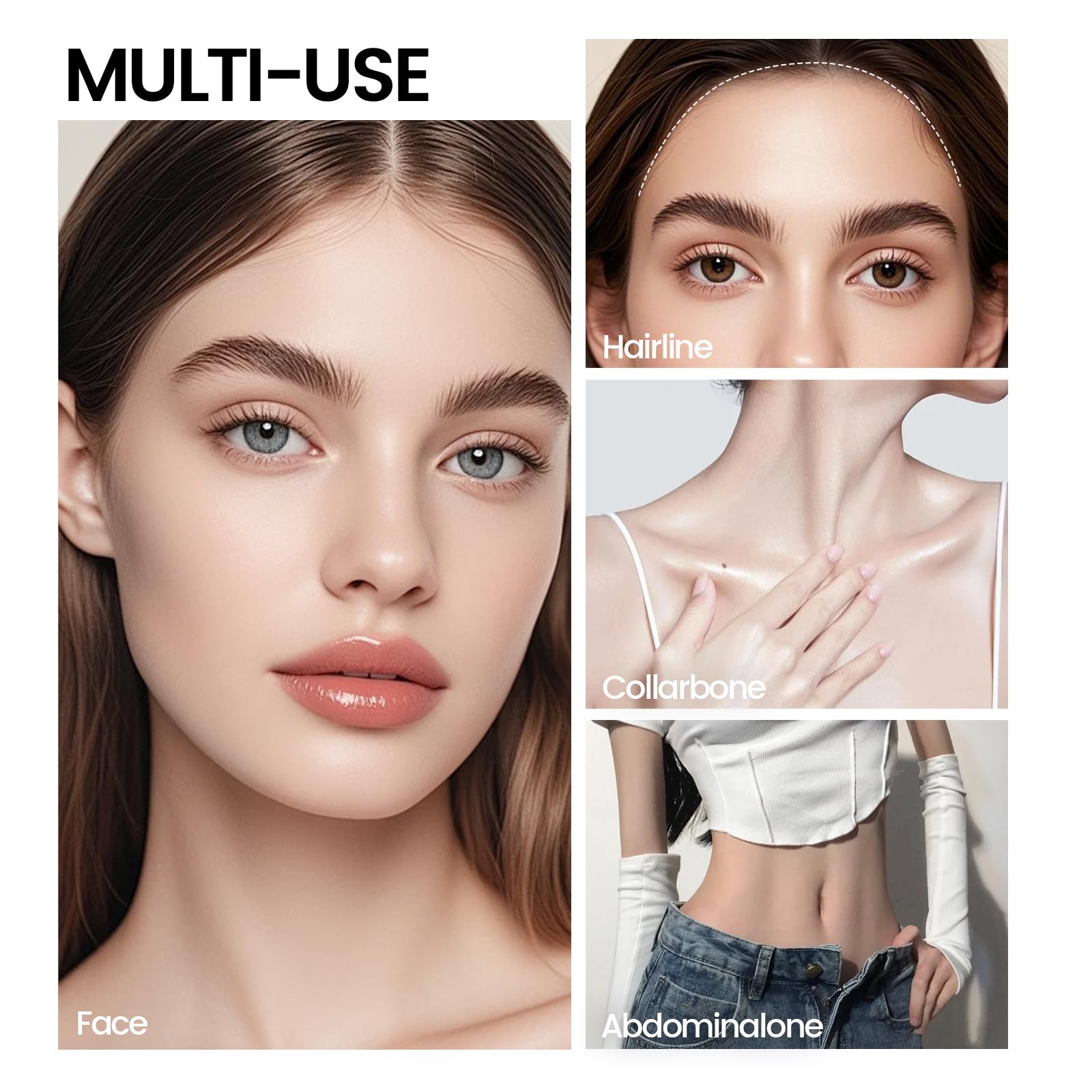 Noerrors Dual-Ended Cool Toned Cream Contour Stick, Liquid for Fair Pale Light Skin, Waterproof & Long Lasting Lightweight Blendable Easy Application, Matte Finish Grey Contour Face Makeup for Women
