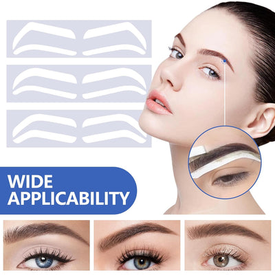 Airbrush Eyebrow Shaping Stickers Adhesive Stencils Shape Tape Disposable Microblading Stamp Airbrush Brow Mapping Guide Semipermanent Auxiliary Air Brush Templates (3 Bag of 36 Pair)