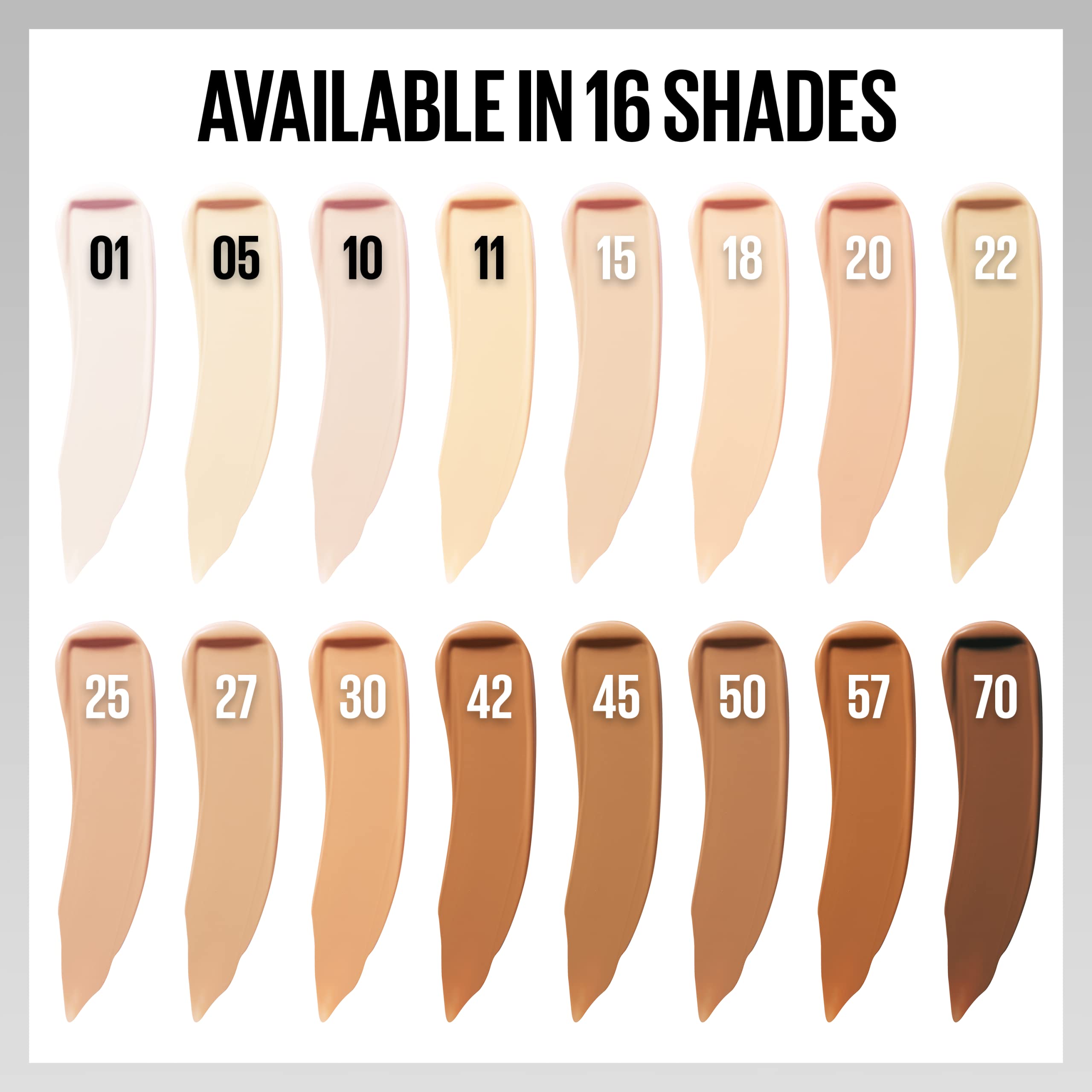 Maybelline Super Stay Liquid Concealer Makeup, Full Coverage Concealer, Up to 30 Hour Wear, Transfer Resistant, Natural Matte Finish, Oil-free, Available in 16 Shades, 22, 1 Count