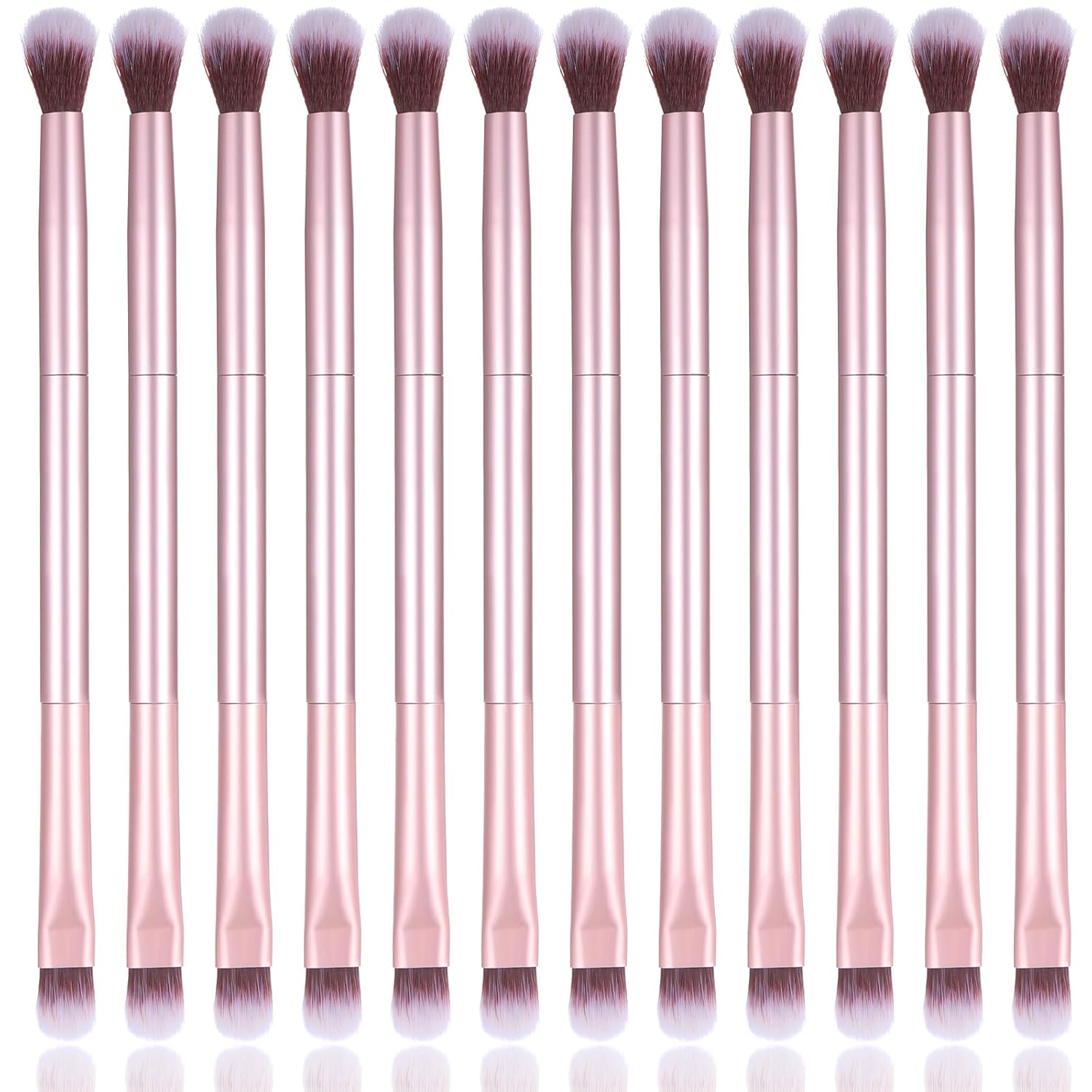 12 Pcs 2 in 1 Eye Makeup Brushes, Sponge Blending Concealer, Eyeshadow Smudge Brush, Eyeshadow Double Ended Concealer Brush, Small Soft Firm Pointed for Blending Eye Shadow