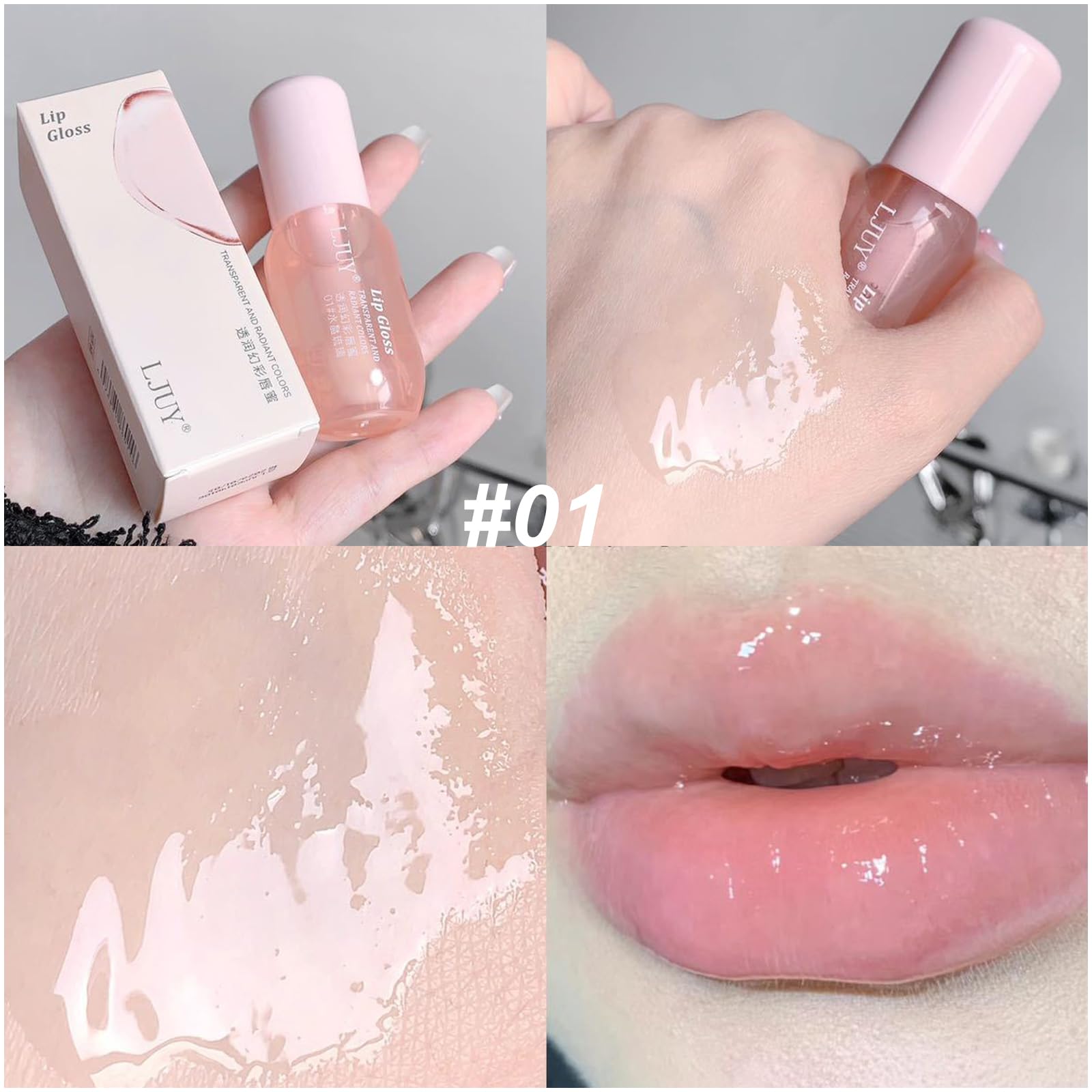 DENESTUP 3 Pcs Lip Gloss Oil Set, Mint Flavor Hydrating Lip Oil Glossy and Shiny Lip Primer Moisturizer Transparent Lipgloss for Women Girls (clear)