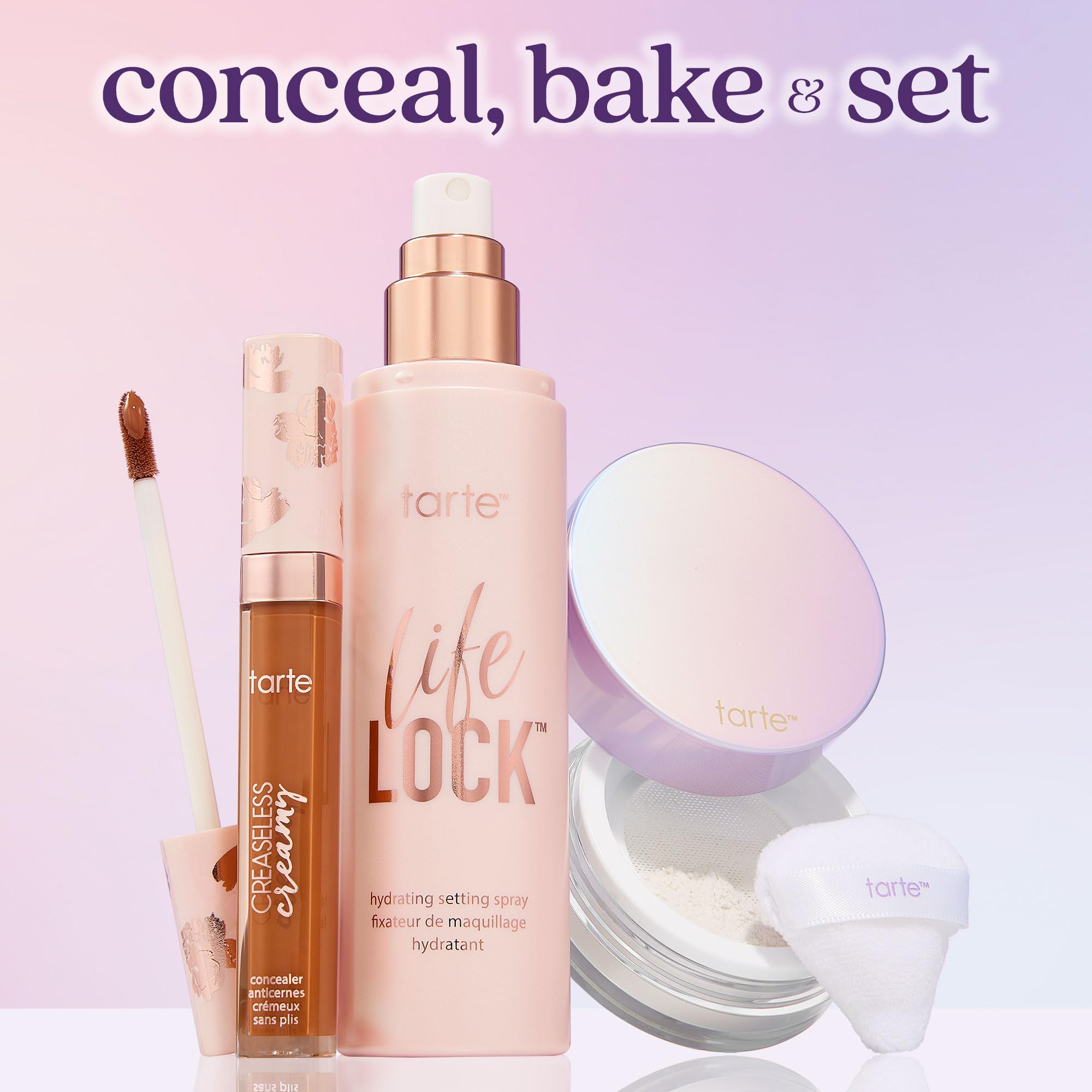 tarte life lock hydrating setting spray – 10-in-1 Weightless Mist to Hydrate & Lock Long-Lasting Makeup, Waterproof, Sweatproof & Transfer-Resistant, Vegan & Cruelty-Free, travel size