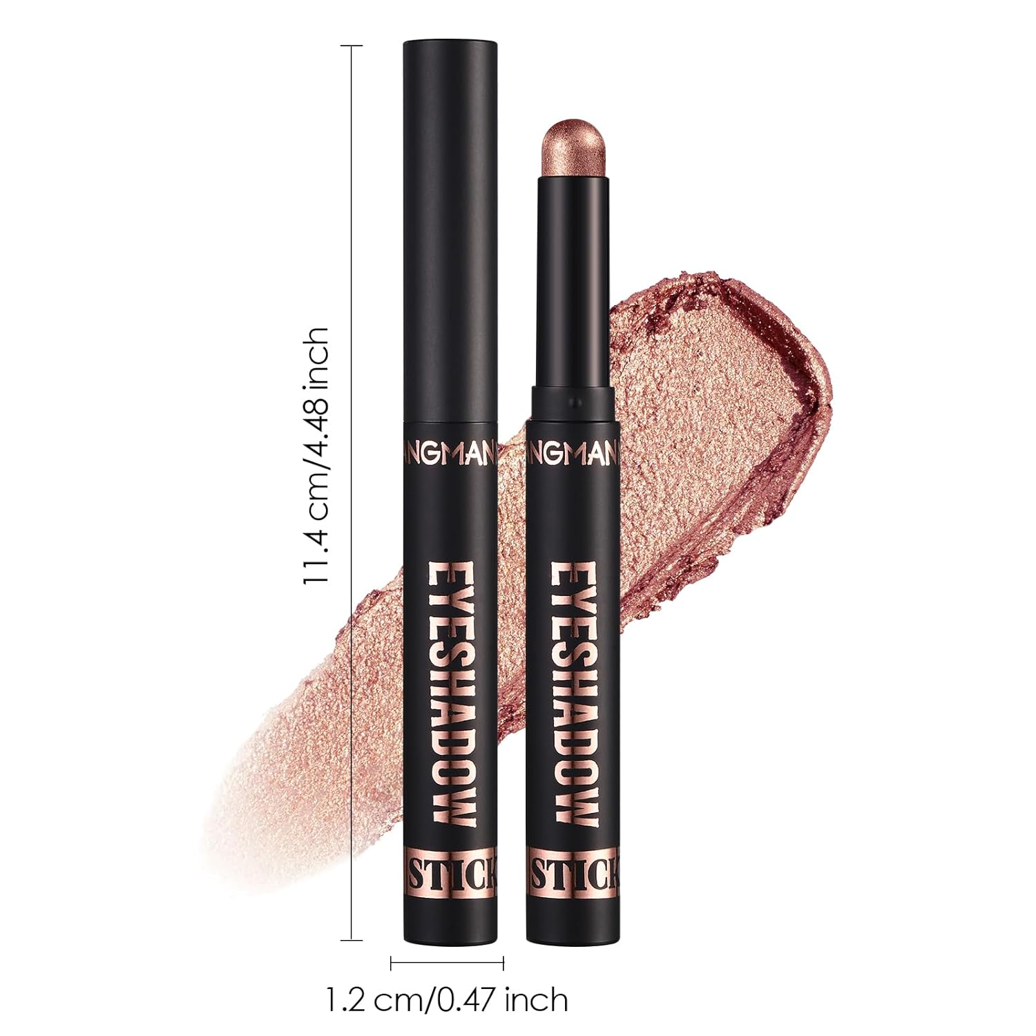 LANGMANNI 8 PCS Soft Smooth Cream Eyeshadow Stick Gift Set,Matte Earth Color+Bright Metal Color Contour Stick,Waterproof & Long-Lasting Eyeshadow (#B)