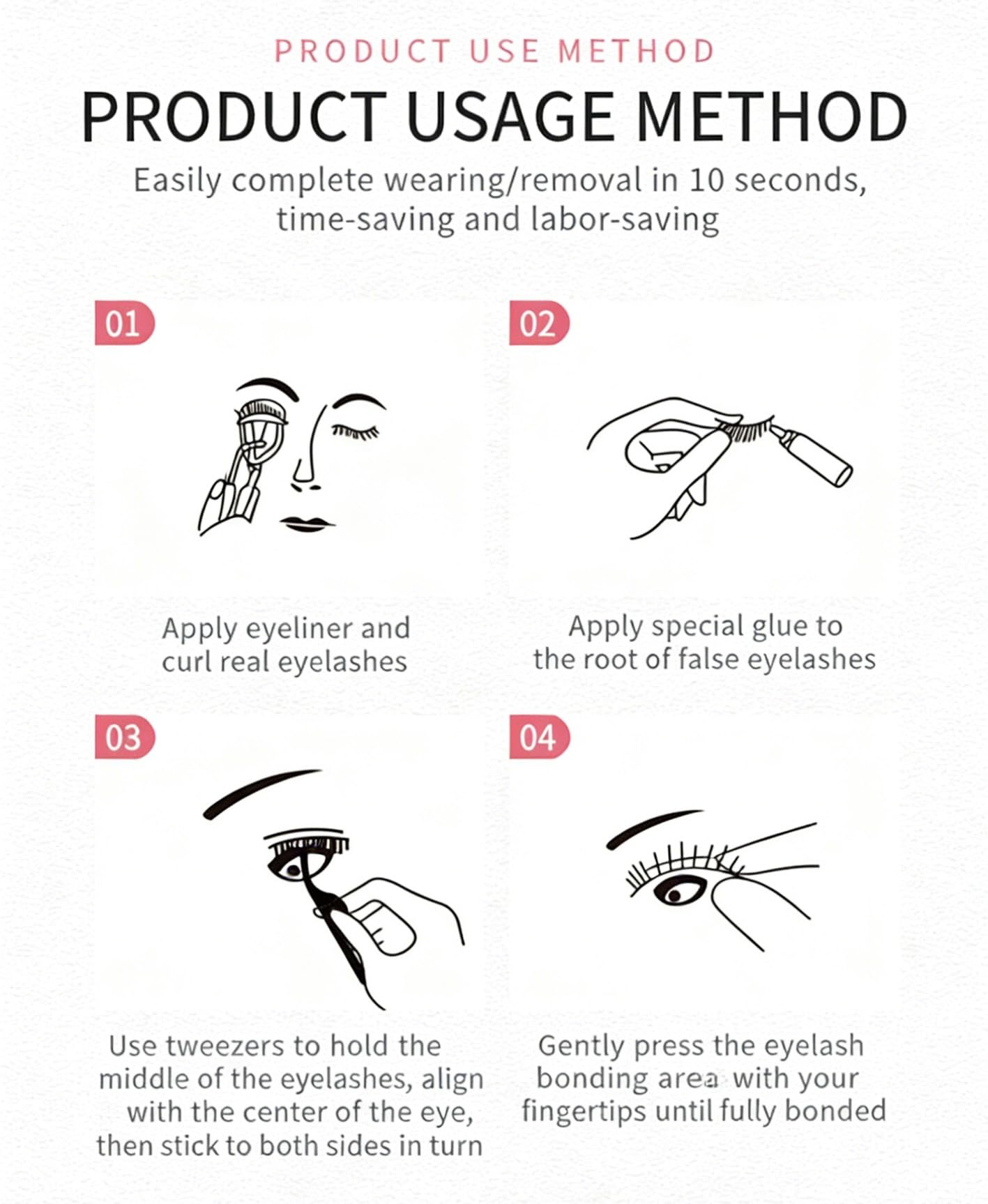 Calyuna Y-Shaped False Eyelash Applicator Tool, Precision Lash Helper for Easy Application, 2 Pack