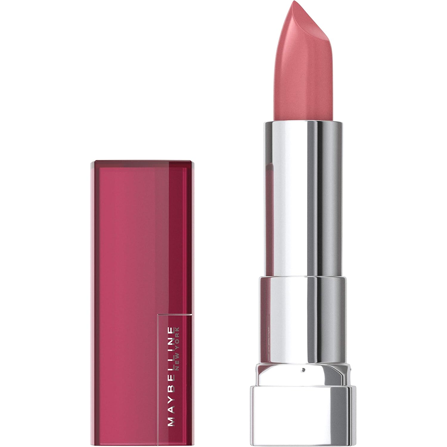 Maybelline Color Sensational Lipstick, Lip Makeup, Matte Finish, Hydrating Lipstick, Nude, Pink, Red, Plum Lip Color, Divine Wine, 1 Count