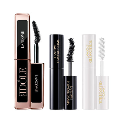 Glam Lashes On-The-Go Travel Size Mascara Gift Set - Cils Booster XL Enhancing Lash Primer 0.13 Fl Oz, Lash Idôle 0.16 Fl Oz, and Hypnôse Drama 0.13 Fl Oz