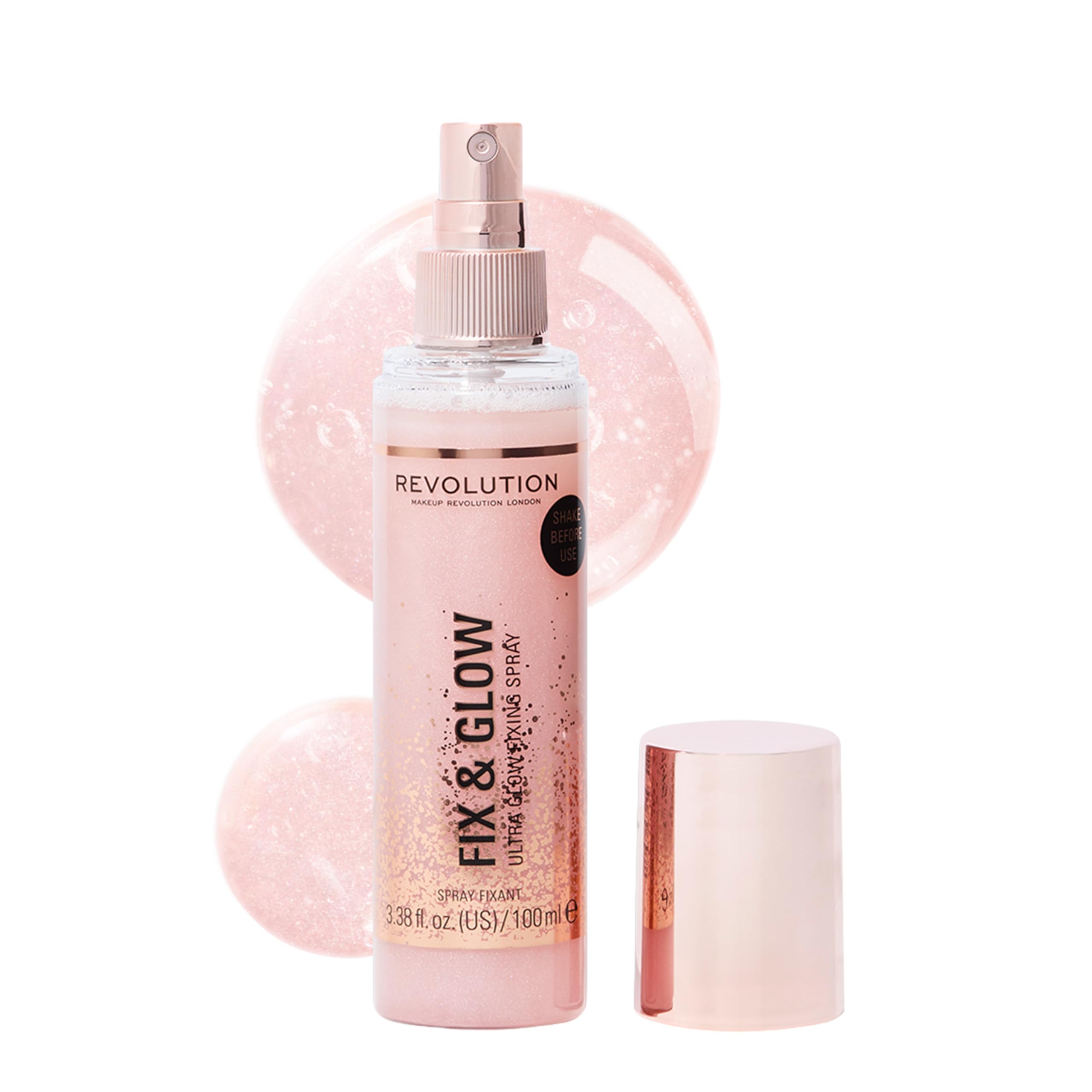 Makeup Revolution Fix & Glow Fixing Spray, Illuminating & Hydrating, Vegan & Cruelty-Free, 3.38 Fl Oz