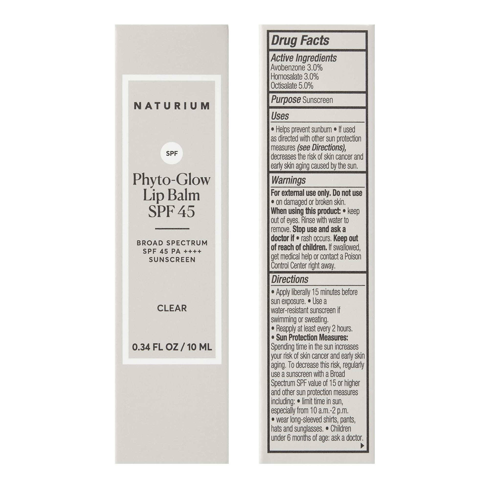 Naturium Phyto-Glow Lip Balm SPF 45 | Hydrating Gloss with Broad Spectrum Sunscreen | 0.34 FL OZ / 10 mL, Clear