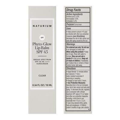 Naturium Phyto-Glow Lip Balm SPF 45 | Hydrating Gloss with Broad Spectrum Sunscreen | 0.34 FL OZ / 10 mL, Clear
