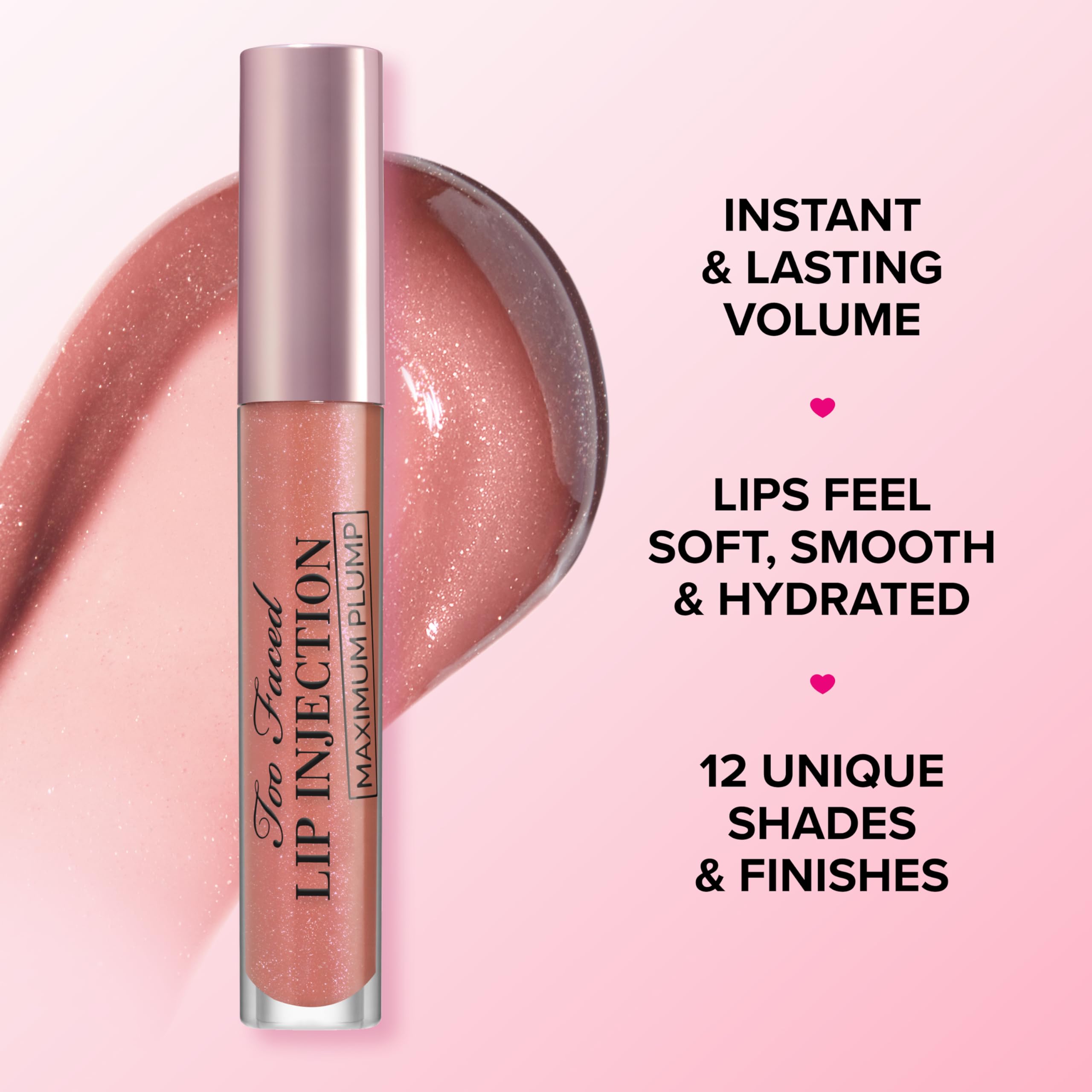 Too Faced Lip Injection Maximum Plump Extra Strength Lip Plumper Gloss | Hydrating, Volumizing, + Plumping, Travel Size, 0.10 Fl Oz, Original
