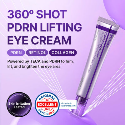 CENTELLIAN 24 360º Shot PDRN Eye Cream - Anti-Aging Retinol Eye Cream for Hooded Eyes, Firming & Wrinkle Smoothing, Hydrating Care for Dark Circles, Under-Eye Bags & Crow's Feet, 1.01 fl oz