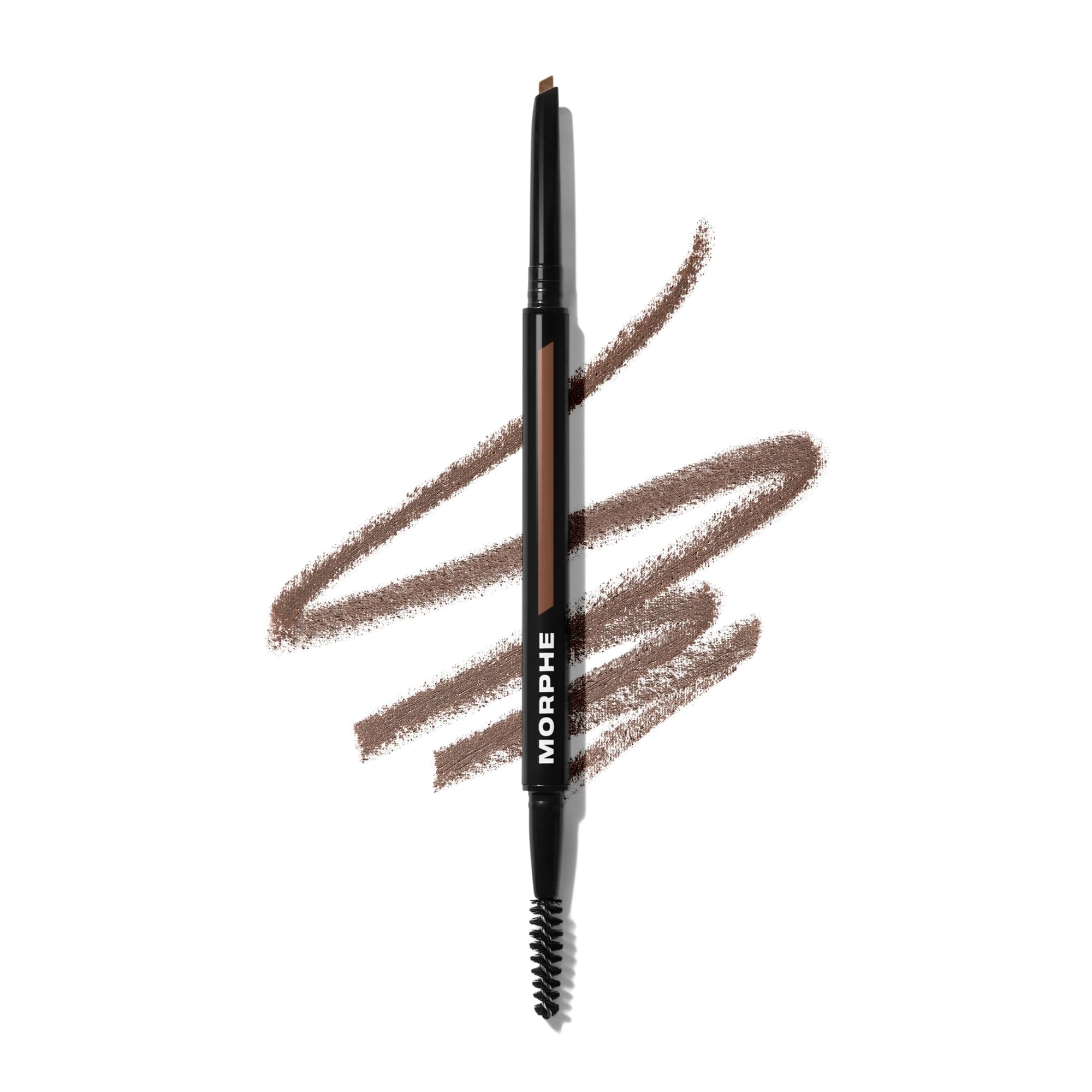 Morphe Definer Dual-Ended Brow Pencil & Spoolie - Eyebrow Pencil with Precision Slanted Tip for Shaping, Defining & Filling - Smooth, No-Tug Formula - Mocha (0.003 oz)