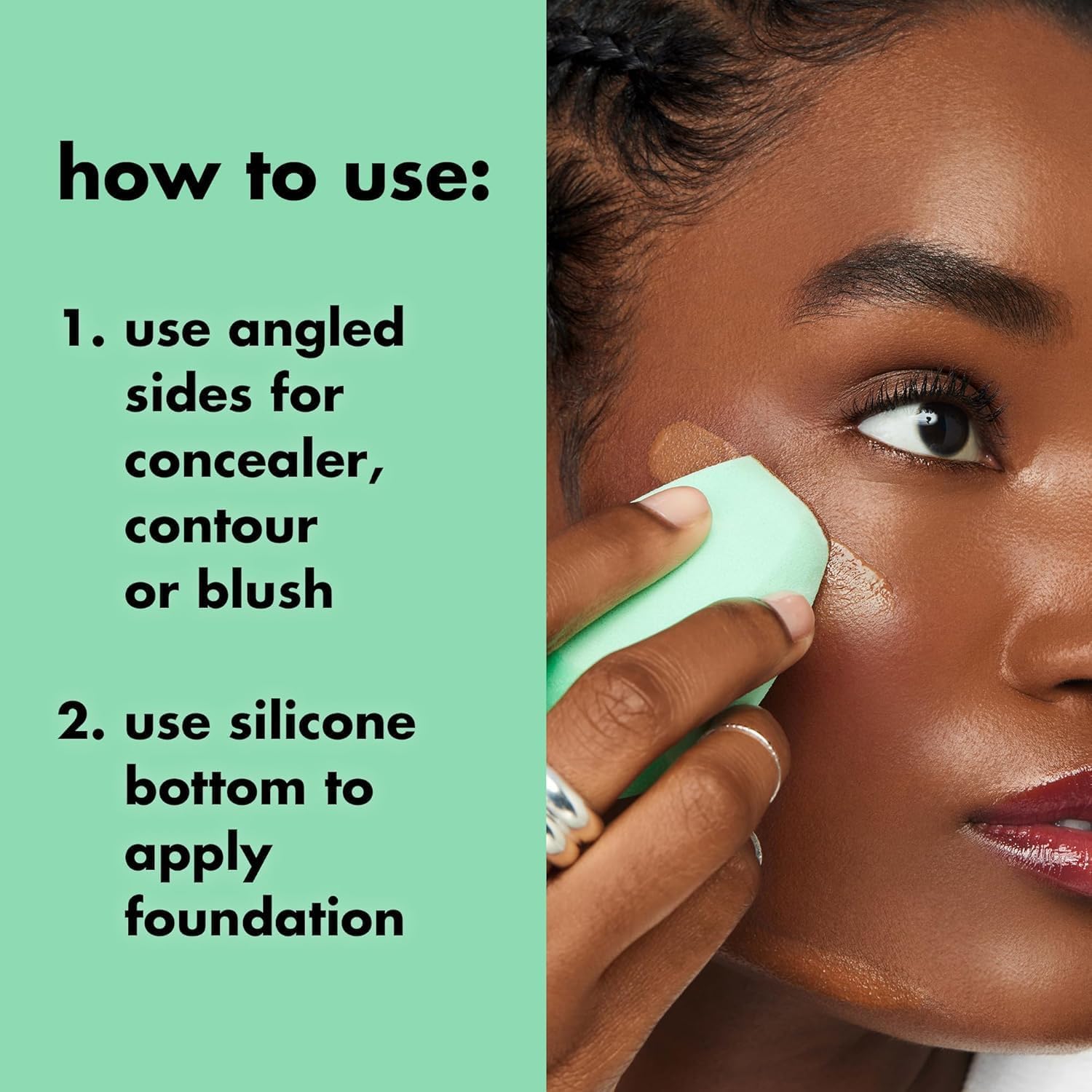 e.l.f. Angled Silicone Face Sponge, Angled Design For Cream & Liquid Blush, Bronzer, Foundation & Concealer, Vegan & Cruelty-free