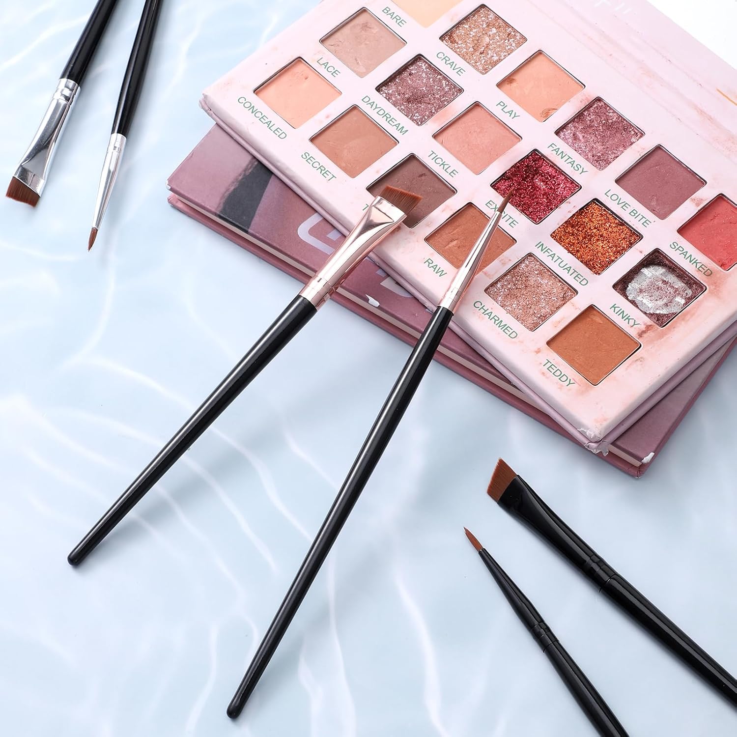 6 Pack Eye Liner Brushes Makeup Fine Point Eyeliner Brush Fine Angled Eyeliners Brush Portable Eye Gel Foundation Brushes Water Activated Graphic Cosmetic Liner Wands for Women