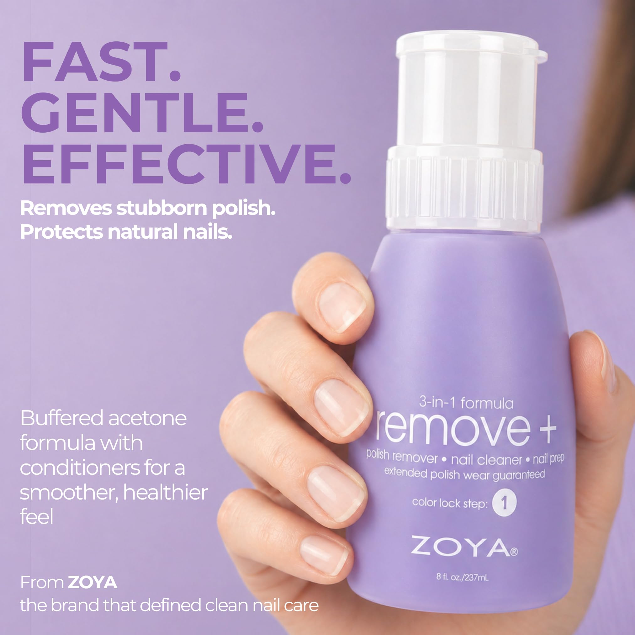 ZOYA Remove Plus 3 in 1 Formula - Liquid Polish Remover, Nail Cleaner, Nail Prep, 8 Fl Oz