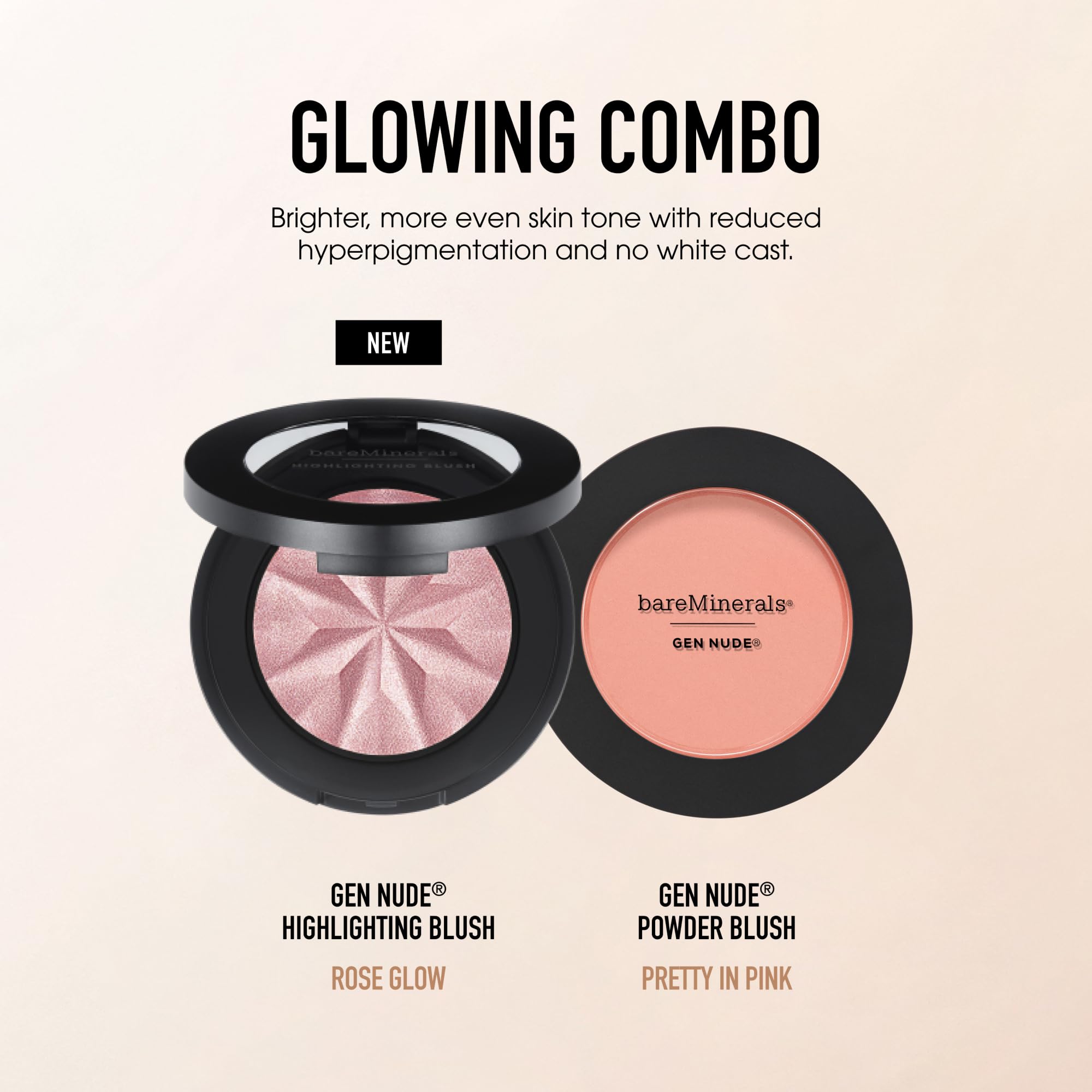 bareMinerals Gen Nude Highlighting Blush, Rose Glow, Vegan, Cruelty-Free & Dermatologist-Tested