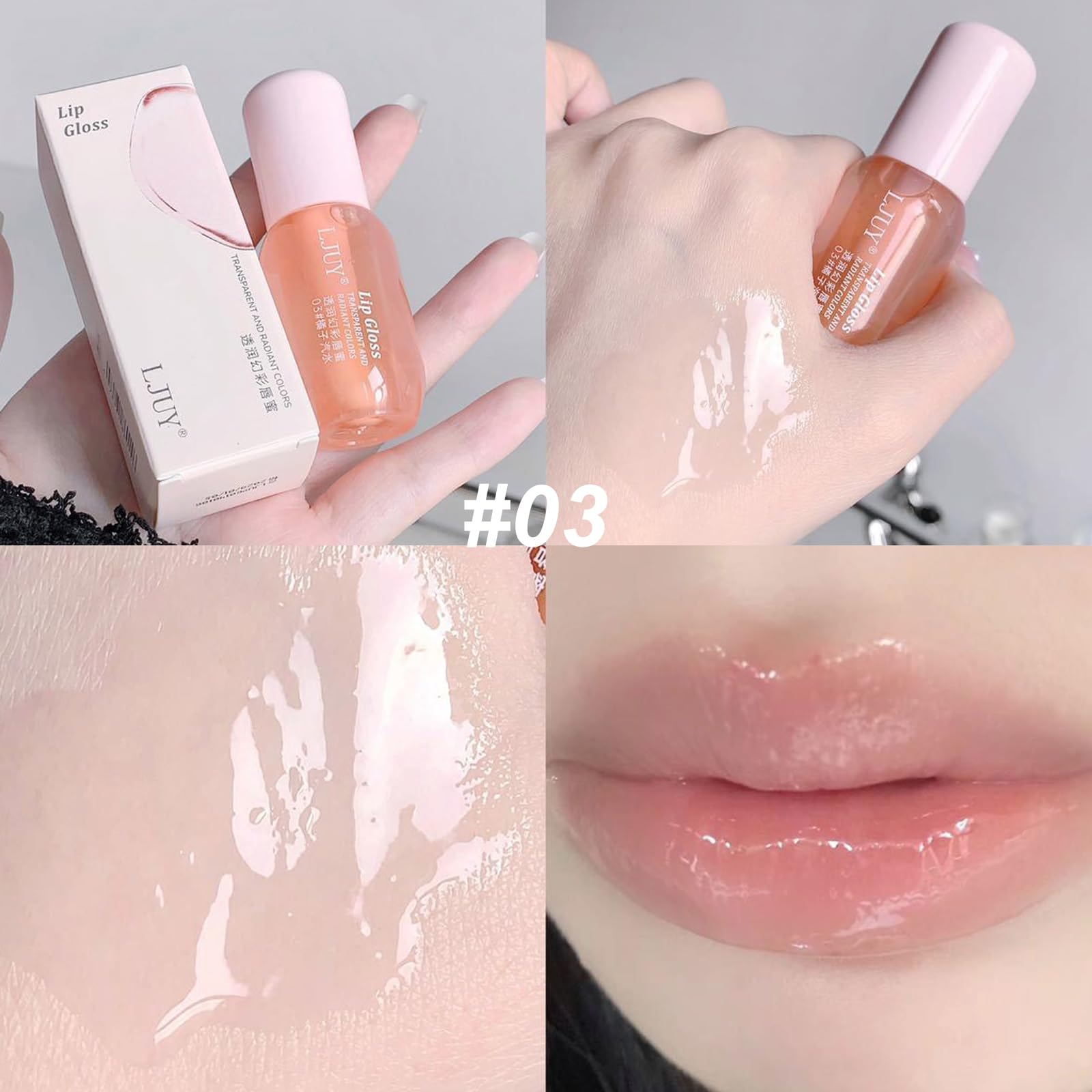 DENESTUP 3 Pcs Lip Gloss Oil Set, Mint Flavor Hydrating Lip Oil Glossy and Shiny Lip Primer Moisturizer Transparent Lipgloss for Women Girls (clear)