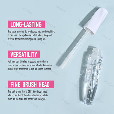 KYDA Clear Mascara Primer for Eyelashes and Eyebrows, Hydrating, Thin and lightweight, Natural Lash Conditioning Primer- Vegan, Cruelty-Free