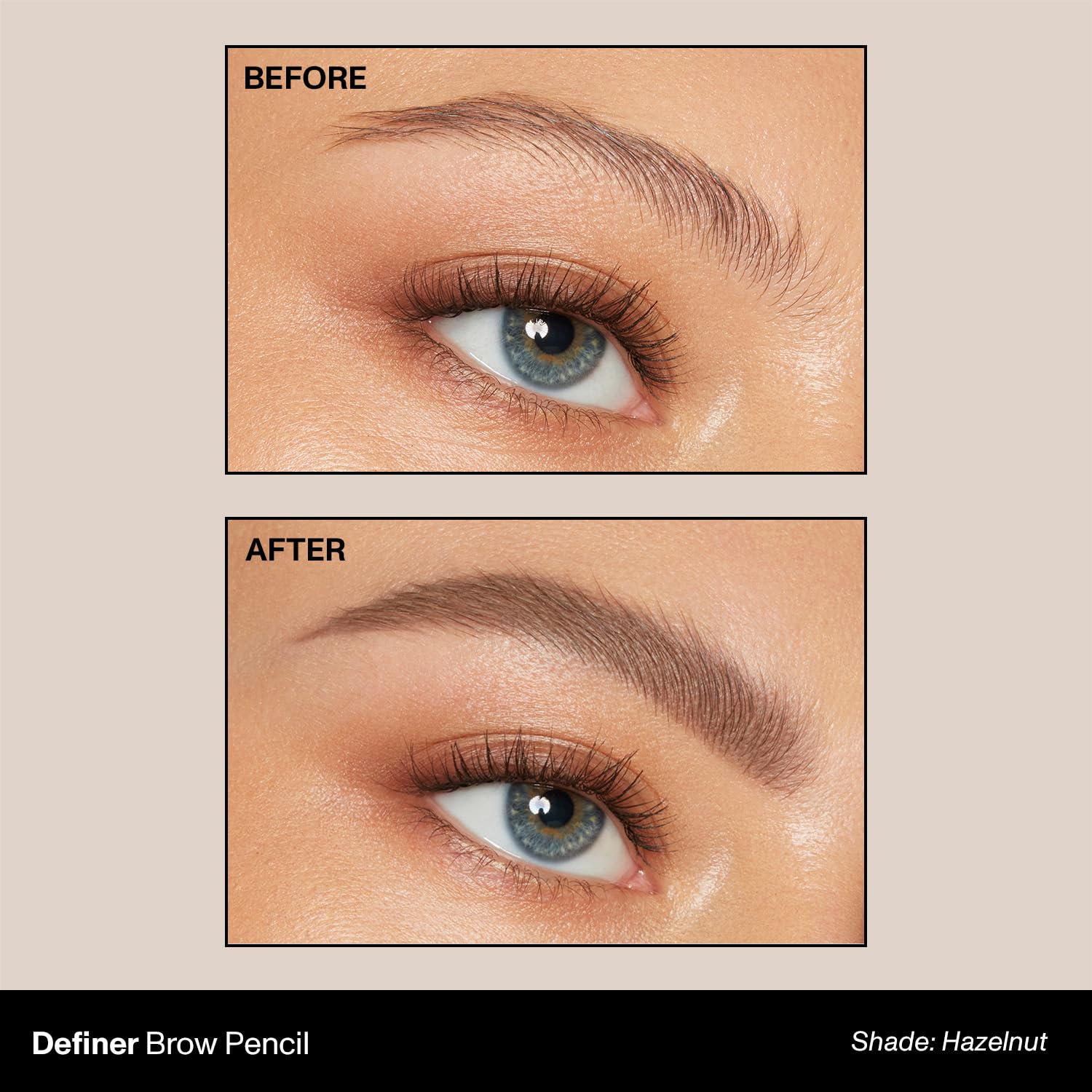 Morphe Definer Dual-Ended Brow Pencil & Spoolie - Eyebrow Pencil with Precision Slanted Tip for Shaping, Defining & Filling - Smooth, No-Tug Formula - Hazelnut (0.003 oz)