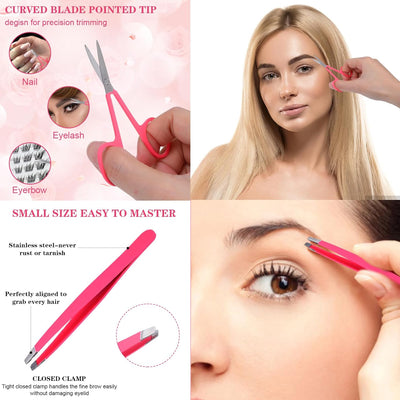 Lash Applicator Tool Set Eyelash Extension Tweezers 5 Pcs Soft Brush False Eyelashes Applicator for Beginners Professionals DIY Cluster Lashes Kit for Makeup Artists Beauty Enthusiasts