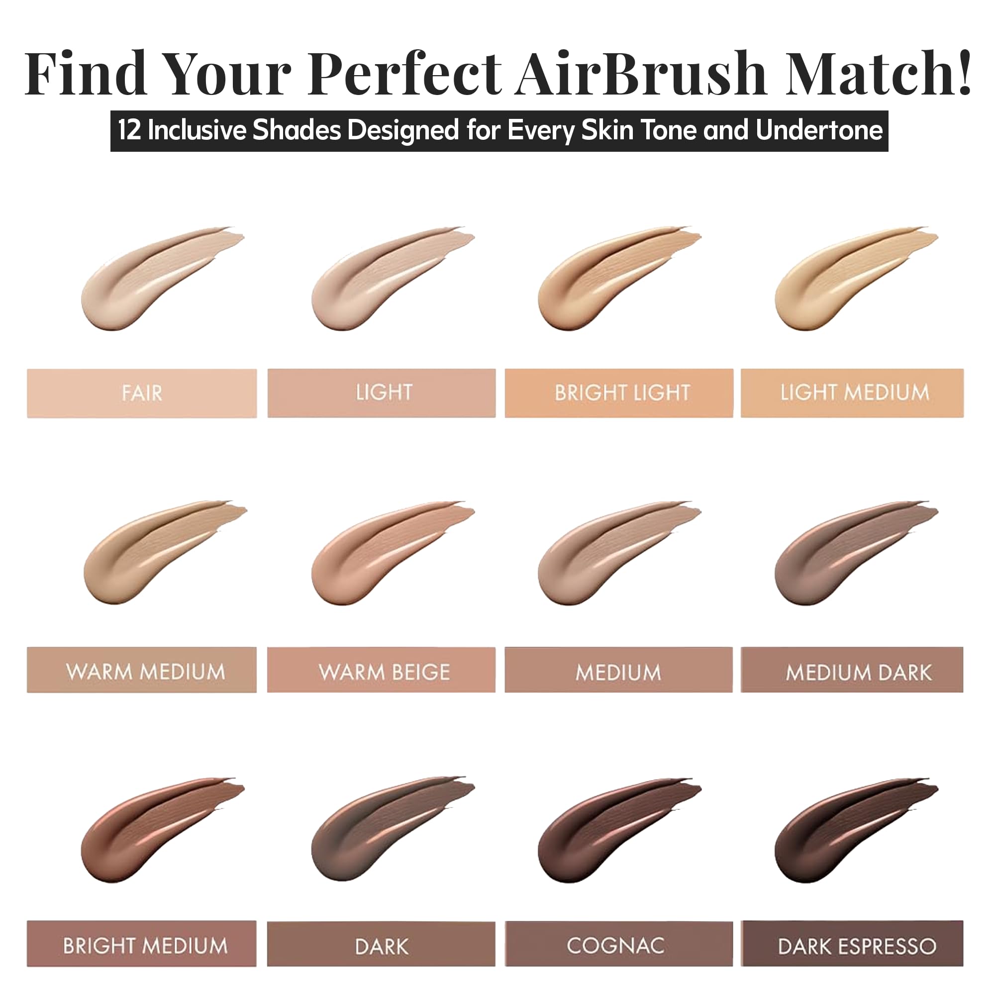 Jerome Alexander MagicMinerals AirBrush Foundation – 2 Piece Set with Airbrush Foundation and Kabuki Brush - Spray Makeup with Anti-aging Ingredients for Smooth Radiant Skin - Light Medium