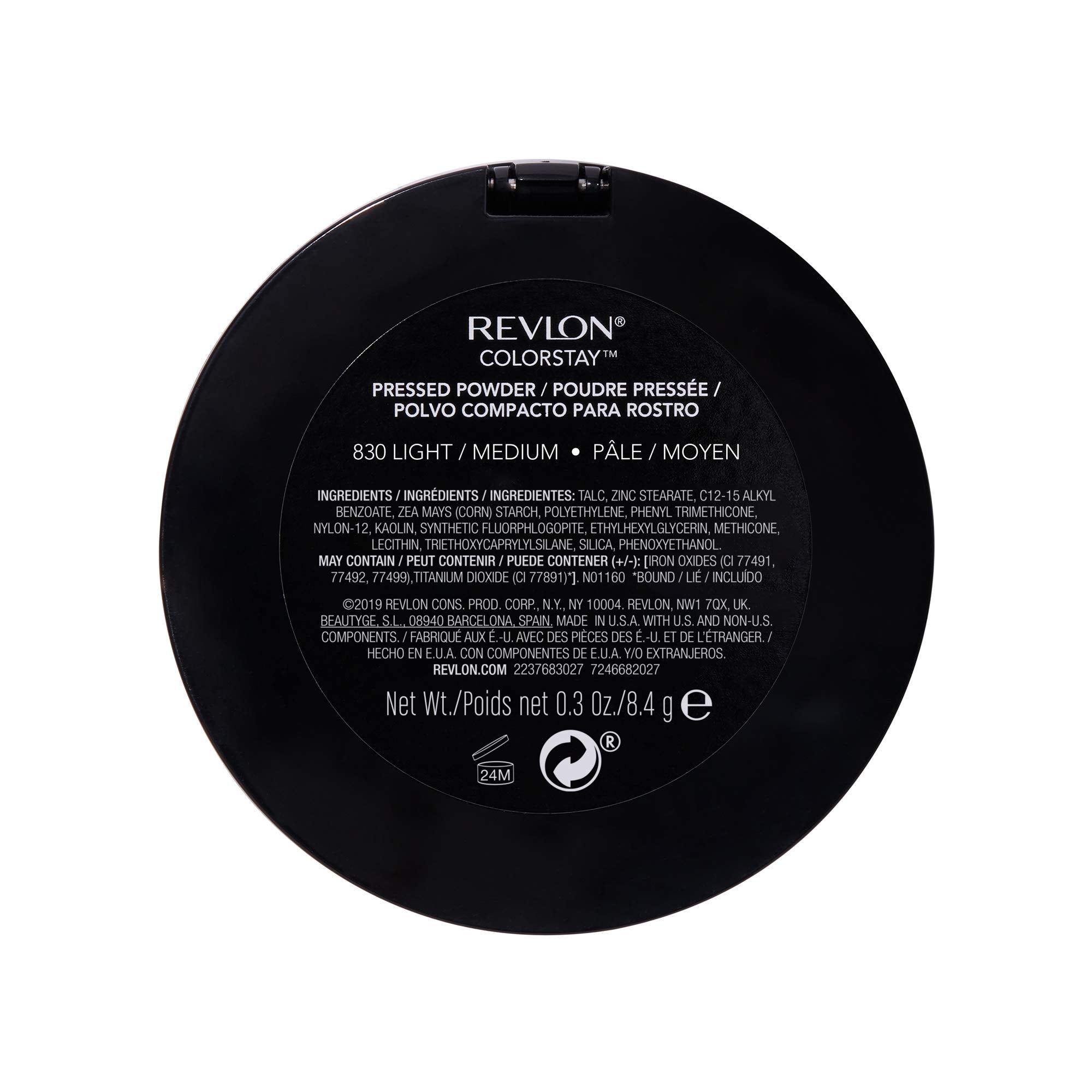 Revlon ColorStay Pressed Powder Face Makeup, Longwearing, Fragrance-Free, Noncomedogenic, 830 Light Medium, 0.3 oz