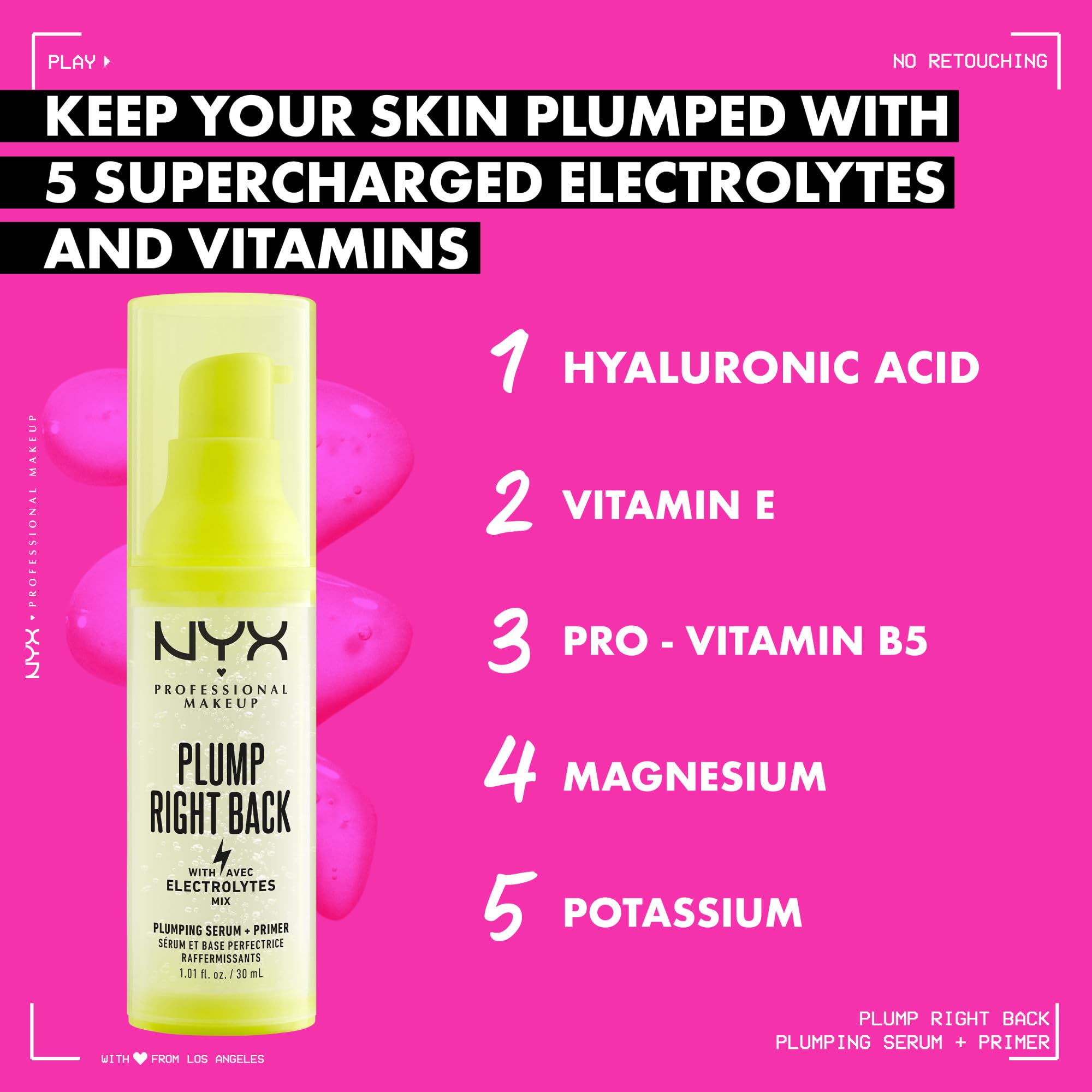 NYX PROFESSIONAL MAKEUP Plump Right Back Plumping Serum & Primer, With Hyaluronic Acid