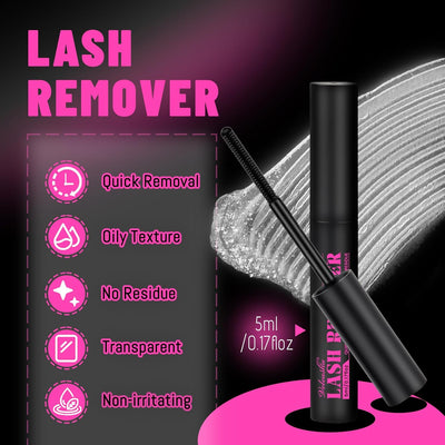 Veleasha Lash Remover for Lash Extensions Lash Glue Remover for Cluster Eyelashes 5ml Non-Irritating Oil Quick Removal for Personal Use