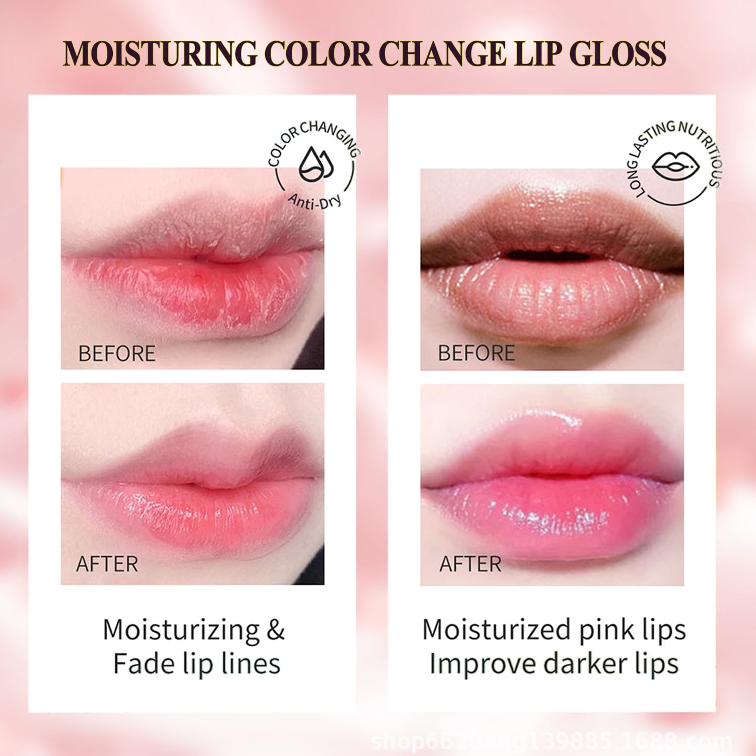 Pack of 6 Crystal Flower Jelly Lipstick, Long Lasting Nutritious Lip Balm Lips Moisturizer Magic Temperature Color Change Lip Gloss, Mothers Day Gifts, Teacher Appreciation Gifts, Small Gifts (Black)