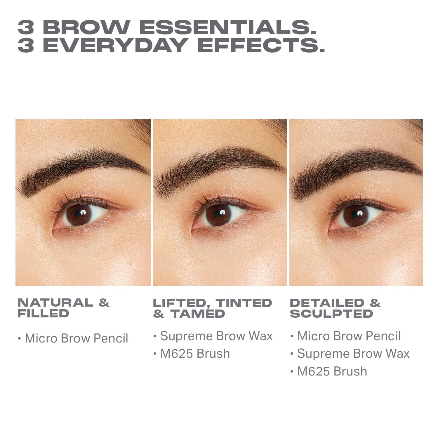 Morphe High Archiever Everyday Essentials Brow Kit - Precision Micro Eyebrow Pencil, Tinted Sculpting Brow Wax & 3-in-1 Brush for Shaping, Filling & Defining - Chocolate Mousse (3 Count)
