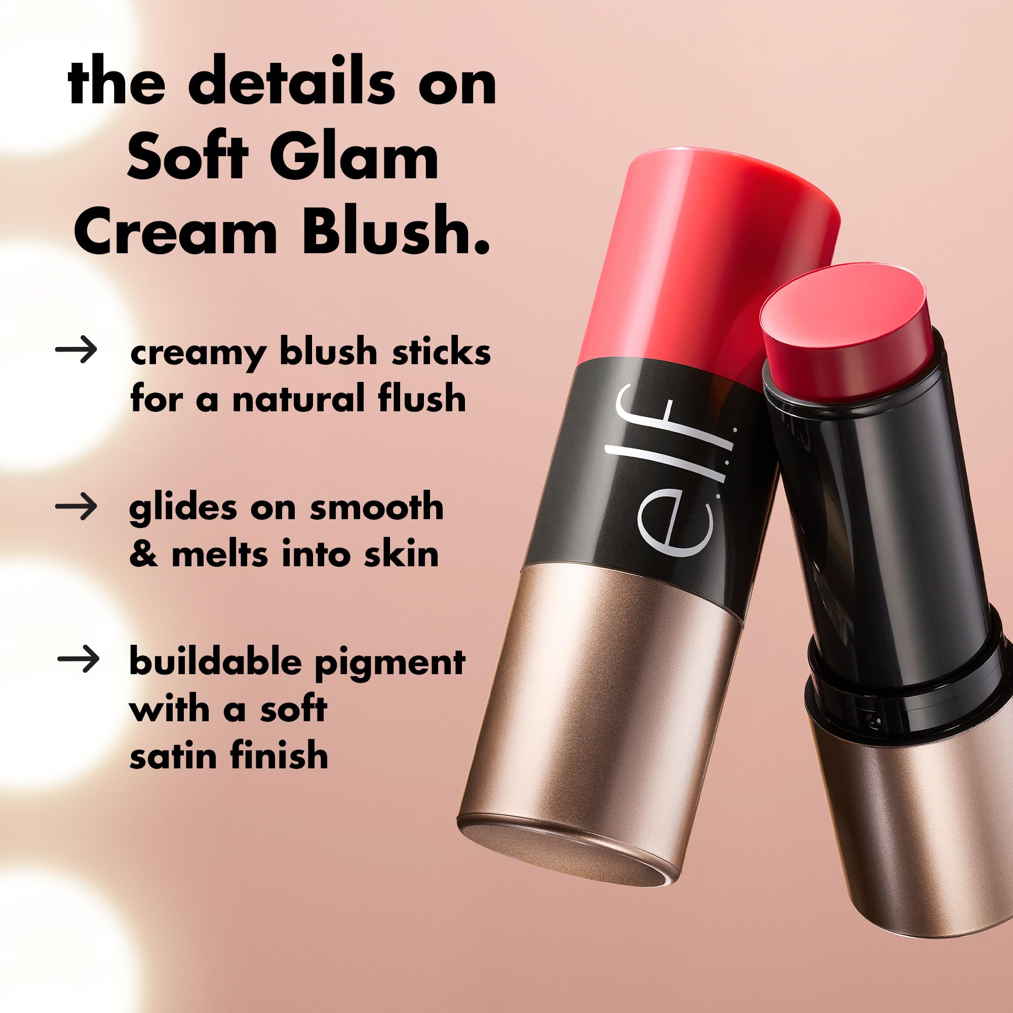 e.l.f. Soft Glam Cream Blush Stick, Buildable Cream Blush for A Natural Flush & Satin Finish, Made with Shea Butter, Vegan & Cruelty-Free, Muted Mauve